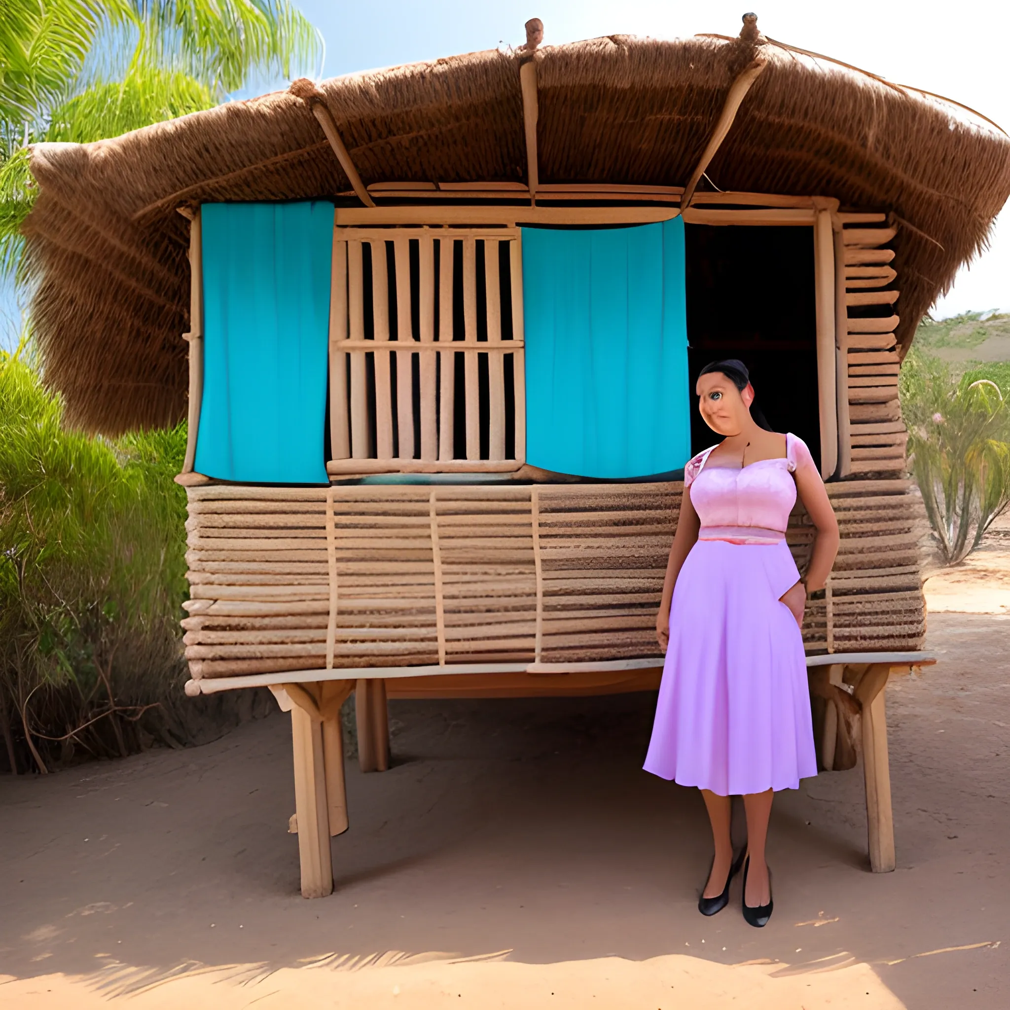 mujer en traje de en una cabaña

