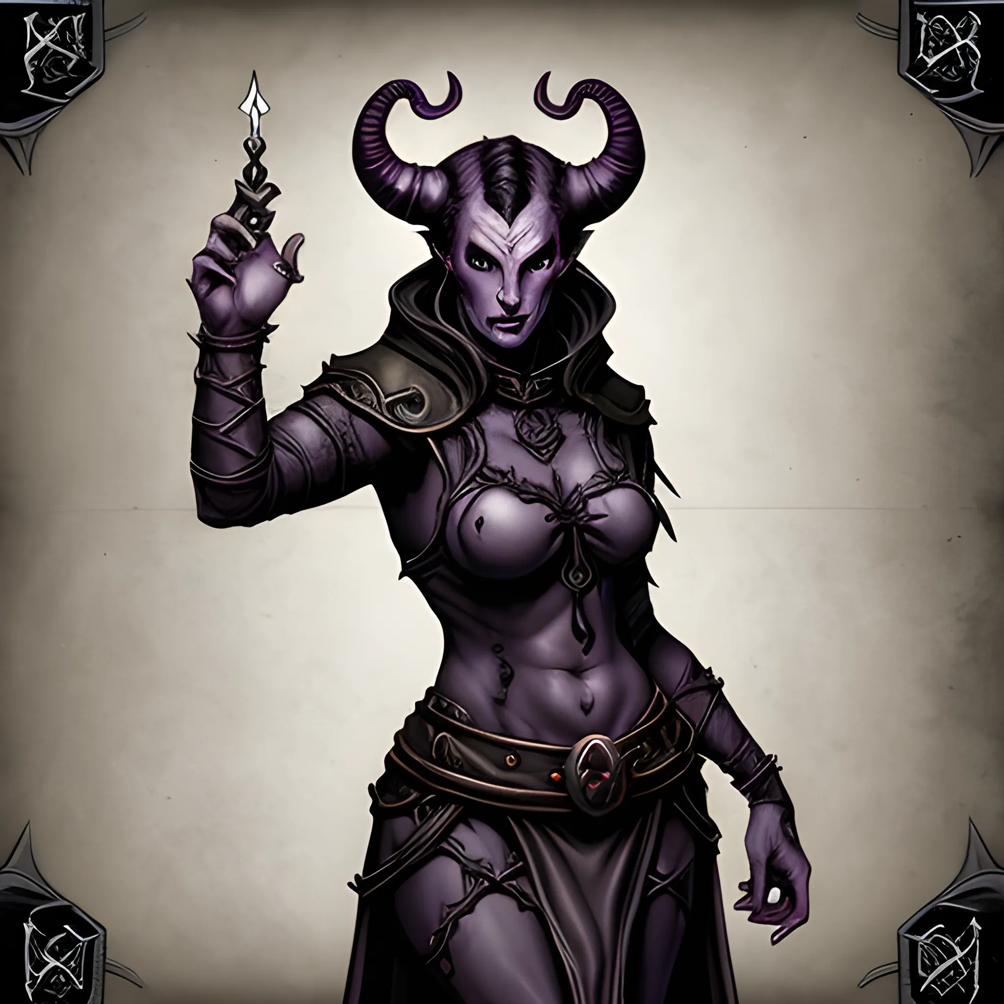 draw the priest tarot card, tiefling demonic, demoness, Rpg Concept Art, Baldur's Gate 3, fantasy, dark fantasy character, Pathfinder, dnd character design, DnD characters, DnD