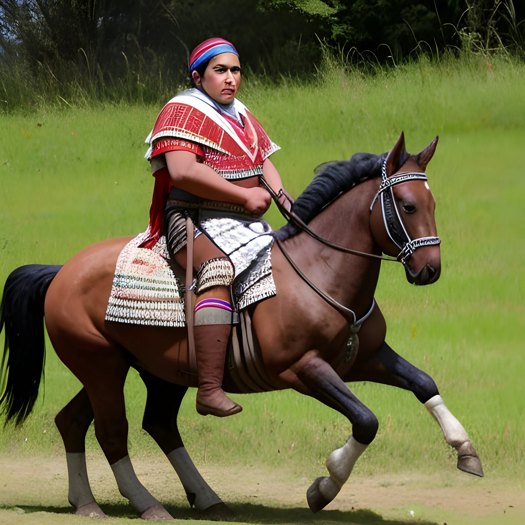 Gerrero mapuche a caballo