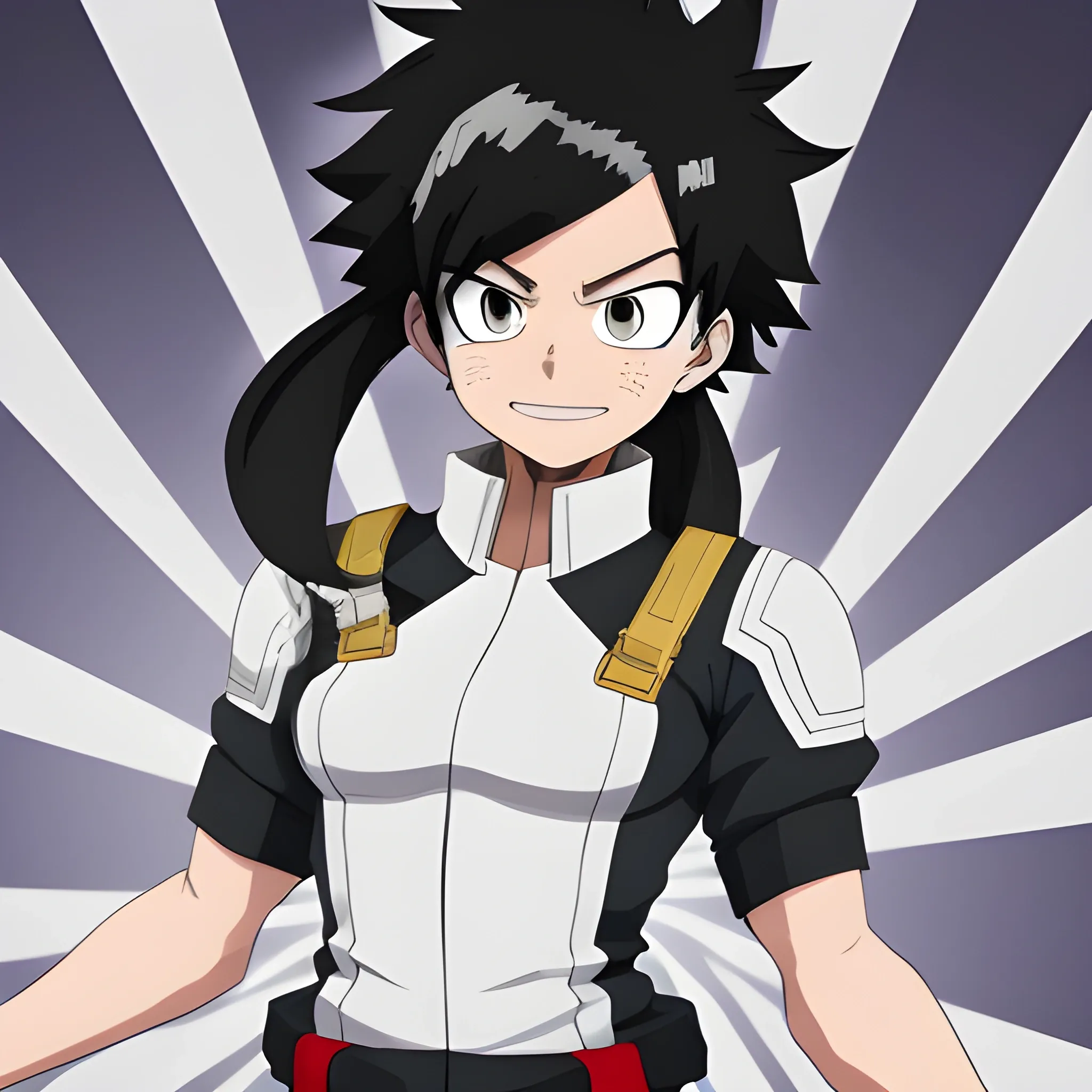 My Hero Academia character with white and black hair 