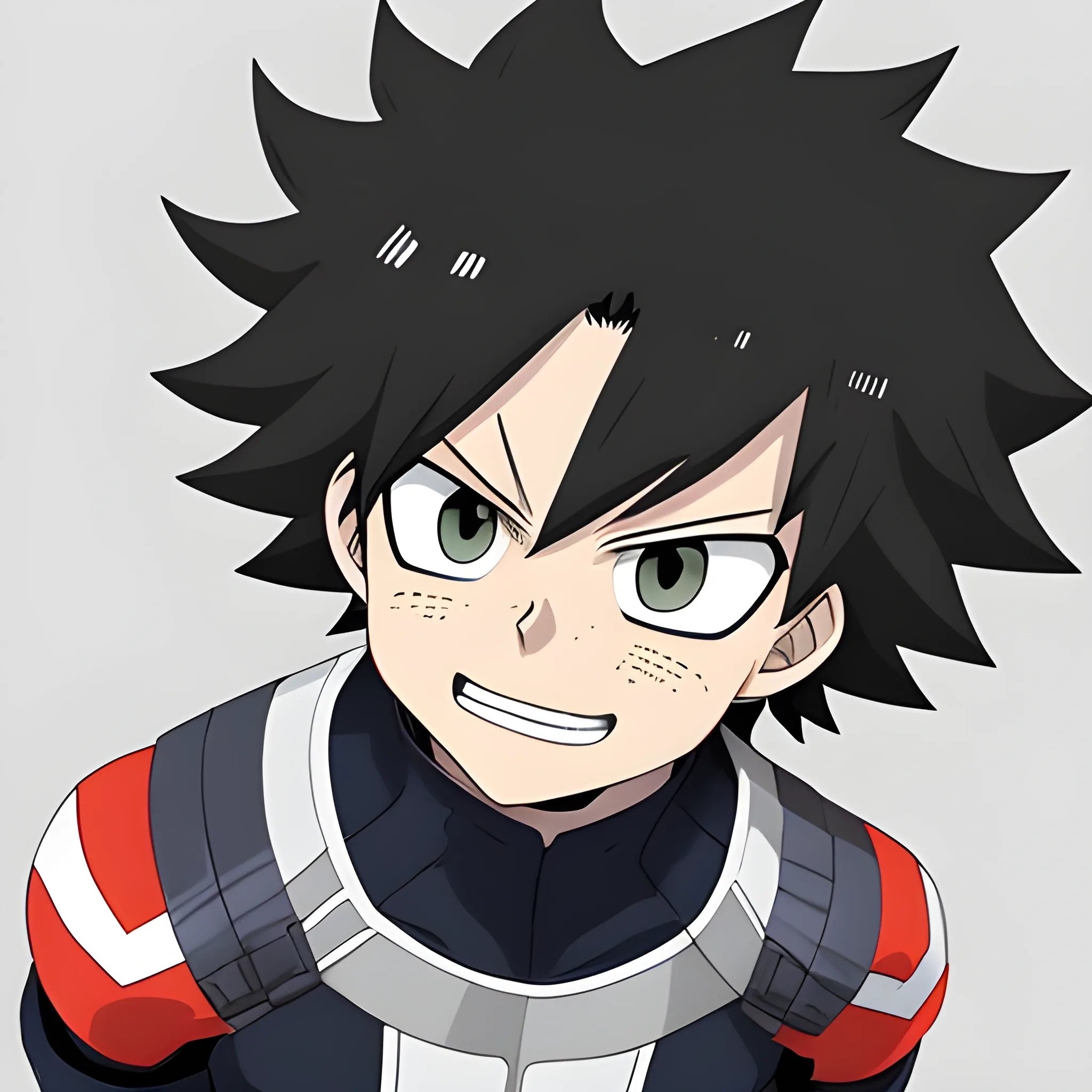 My Hero Academia male character with white and black hair 