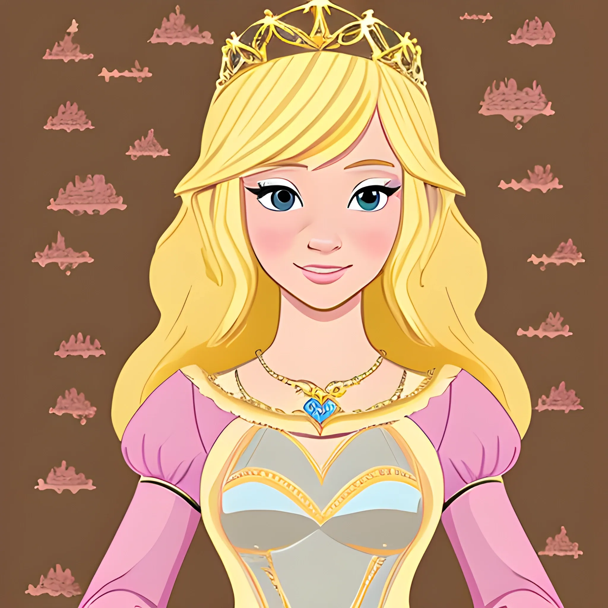 , Cartoon
A Cute blonde princess of the middle age
