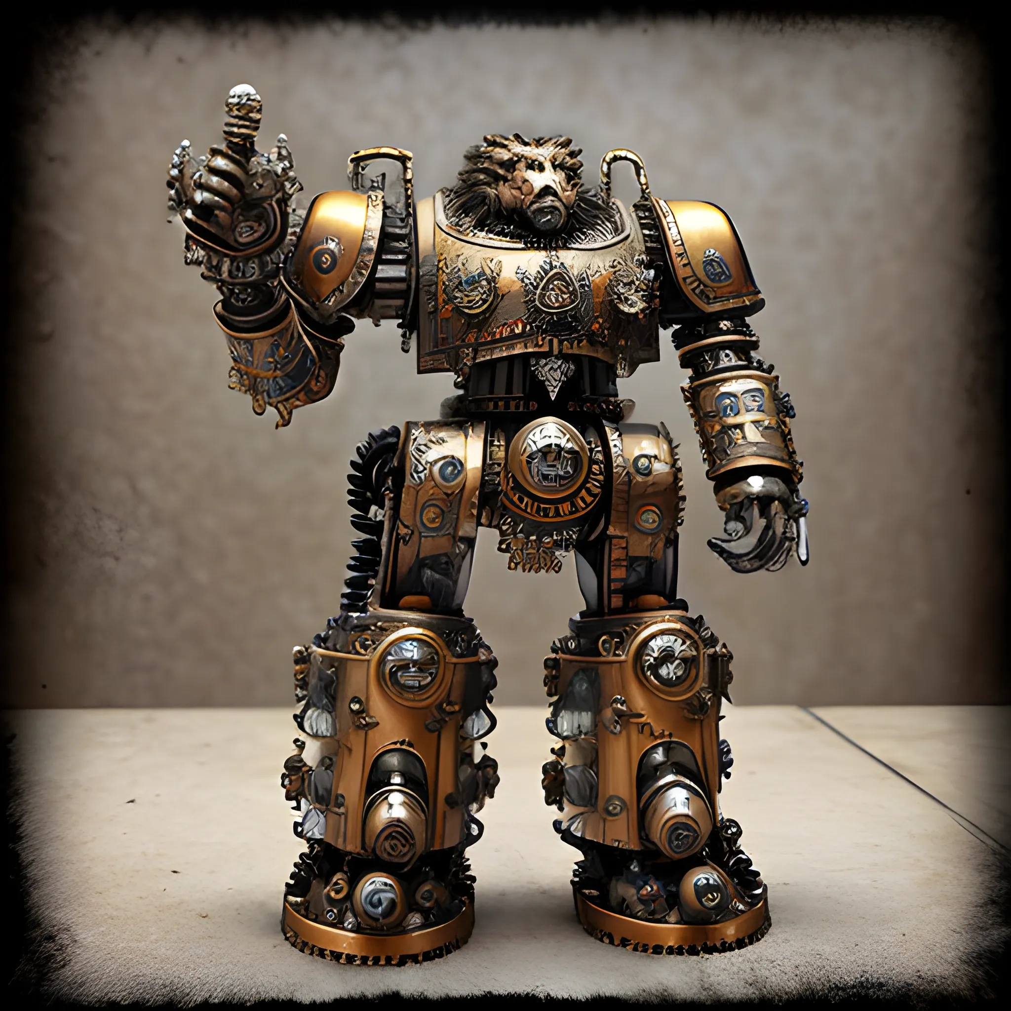 kaiser german warhammer lion mech steampunk diselpunk fantasy