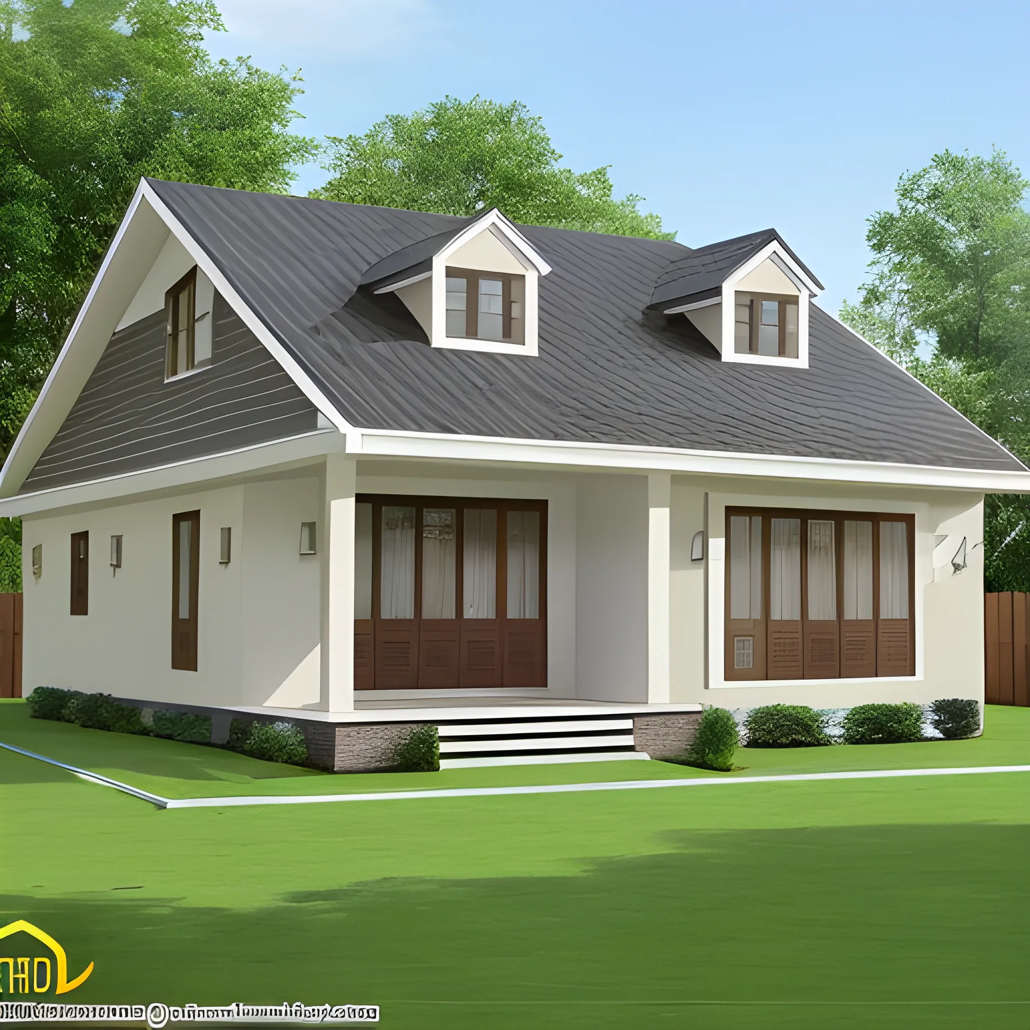 create a house with front width 25ft x35 ft with total land area front 30 x 80. setback on front is 20ft, back 25ft. both sides 2.5ft. the house should be modern with roof elvation with 2 strey with balcony