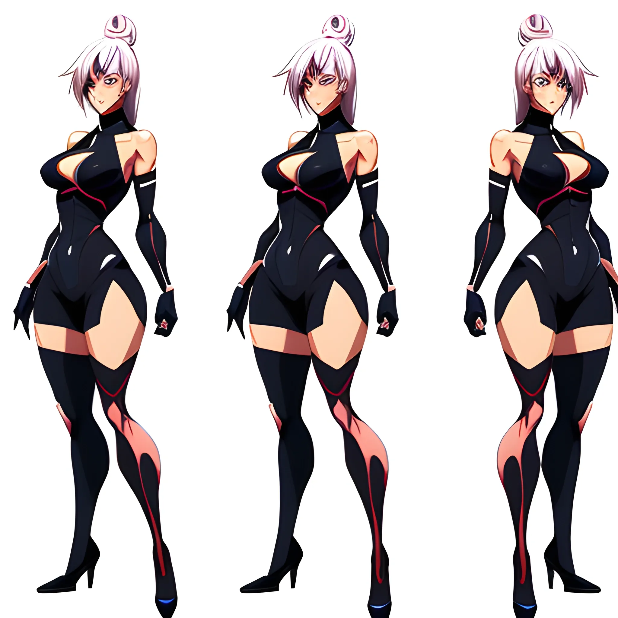 dynamic pose, 1/3 full body anime girl base. no background character design, Cartoon, concept art