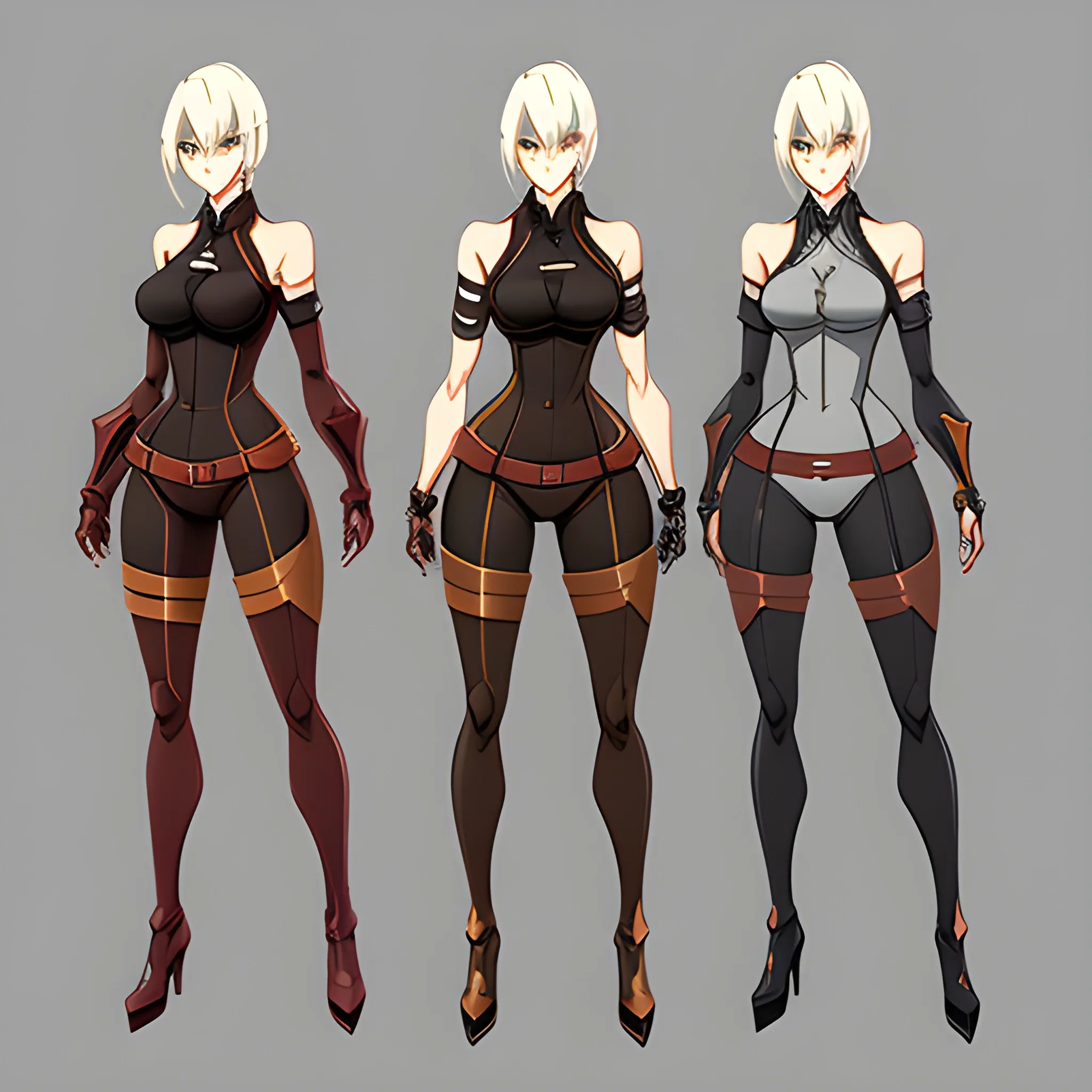 concept art, neutral pose, full body anime girl. no background character design, character design