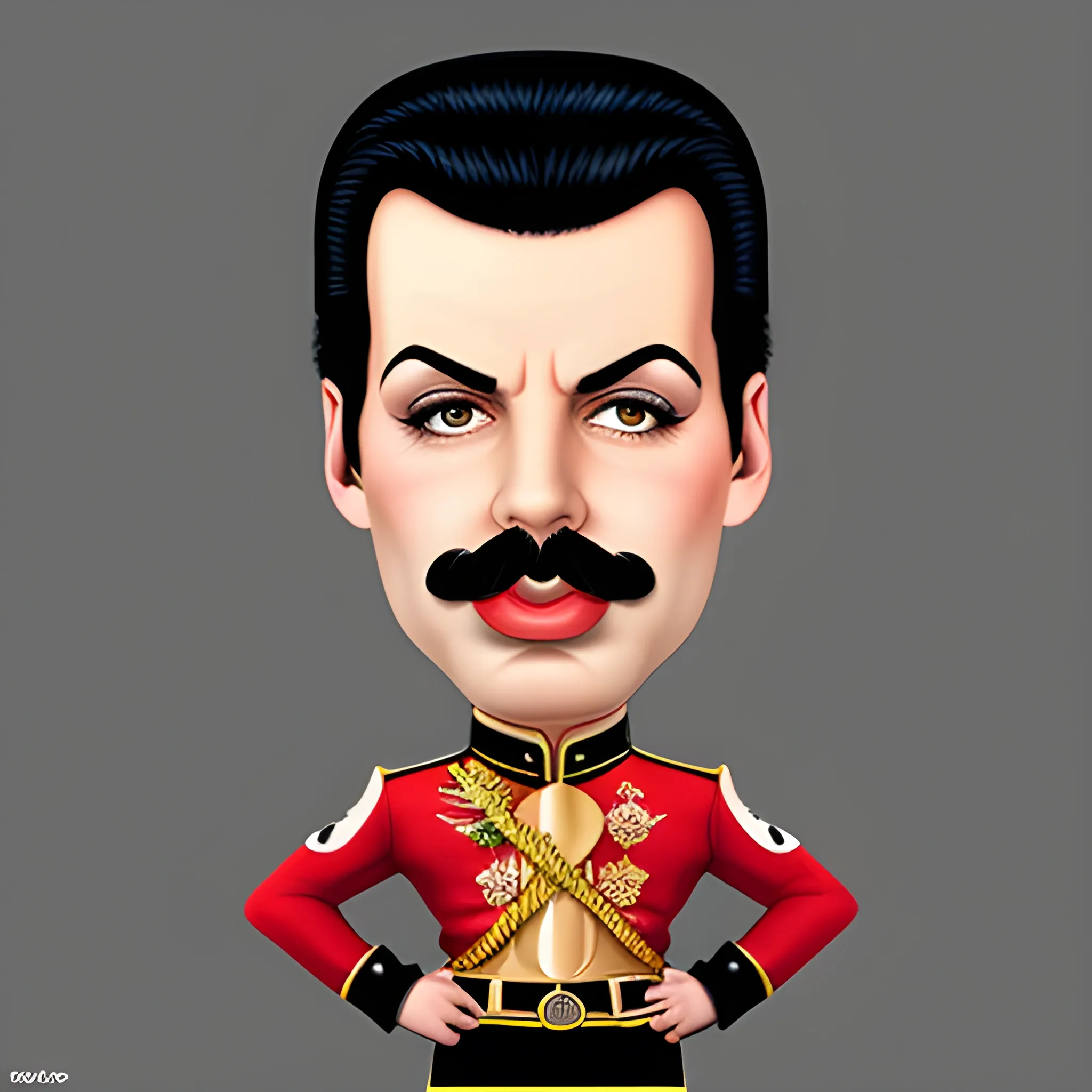 caricature of freddie mercury with one of his characteristic poses