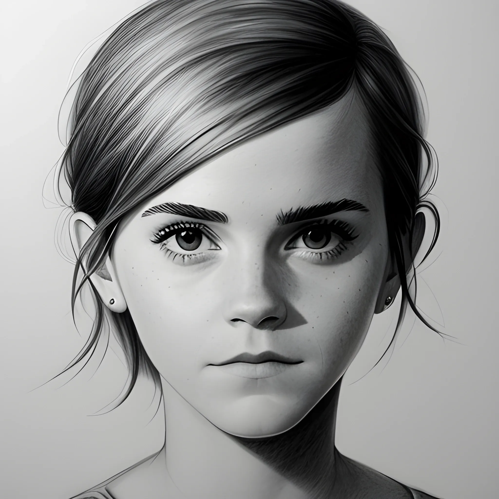 emma watson, eyes, Pencil Sketch