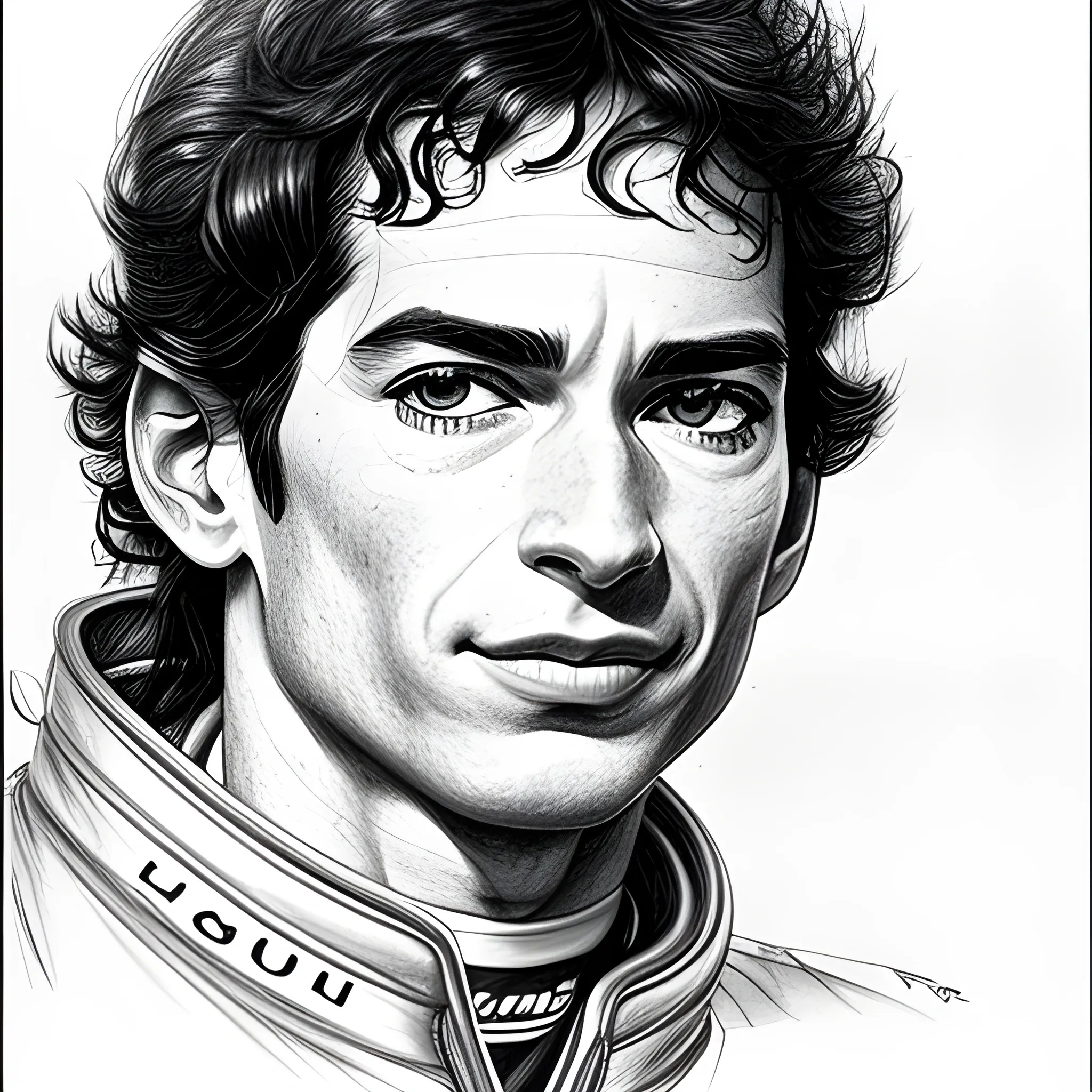 ayrton senna na lotus, Pencil Sketch