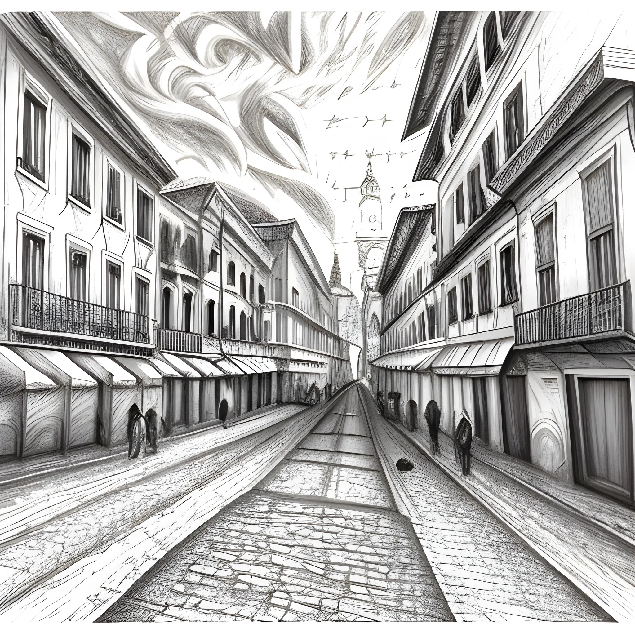 old Lisbon, Pencil Sketch