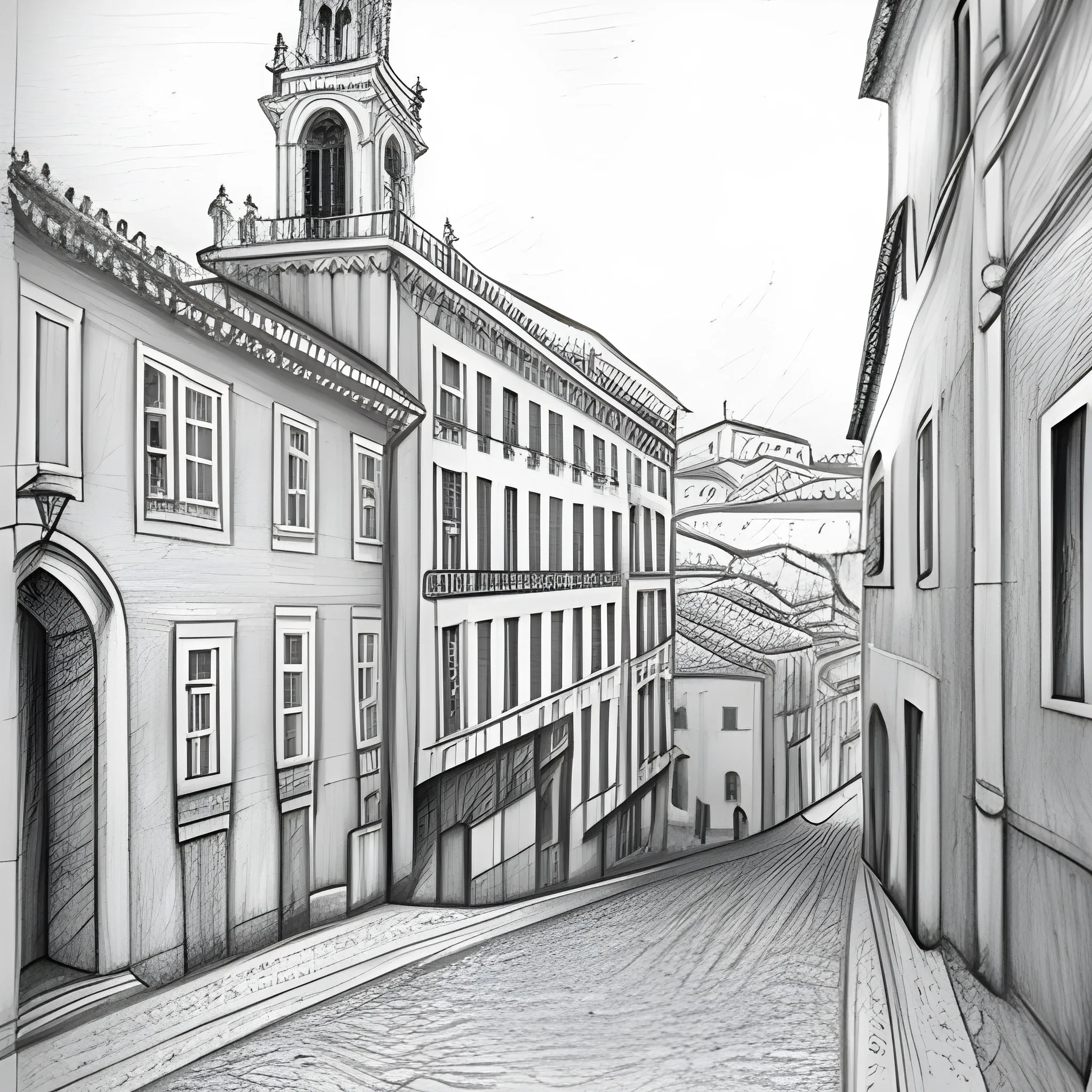 old Lisbon, Pencil Sketch