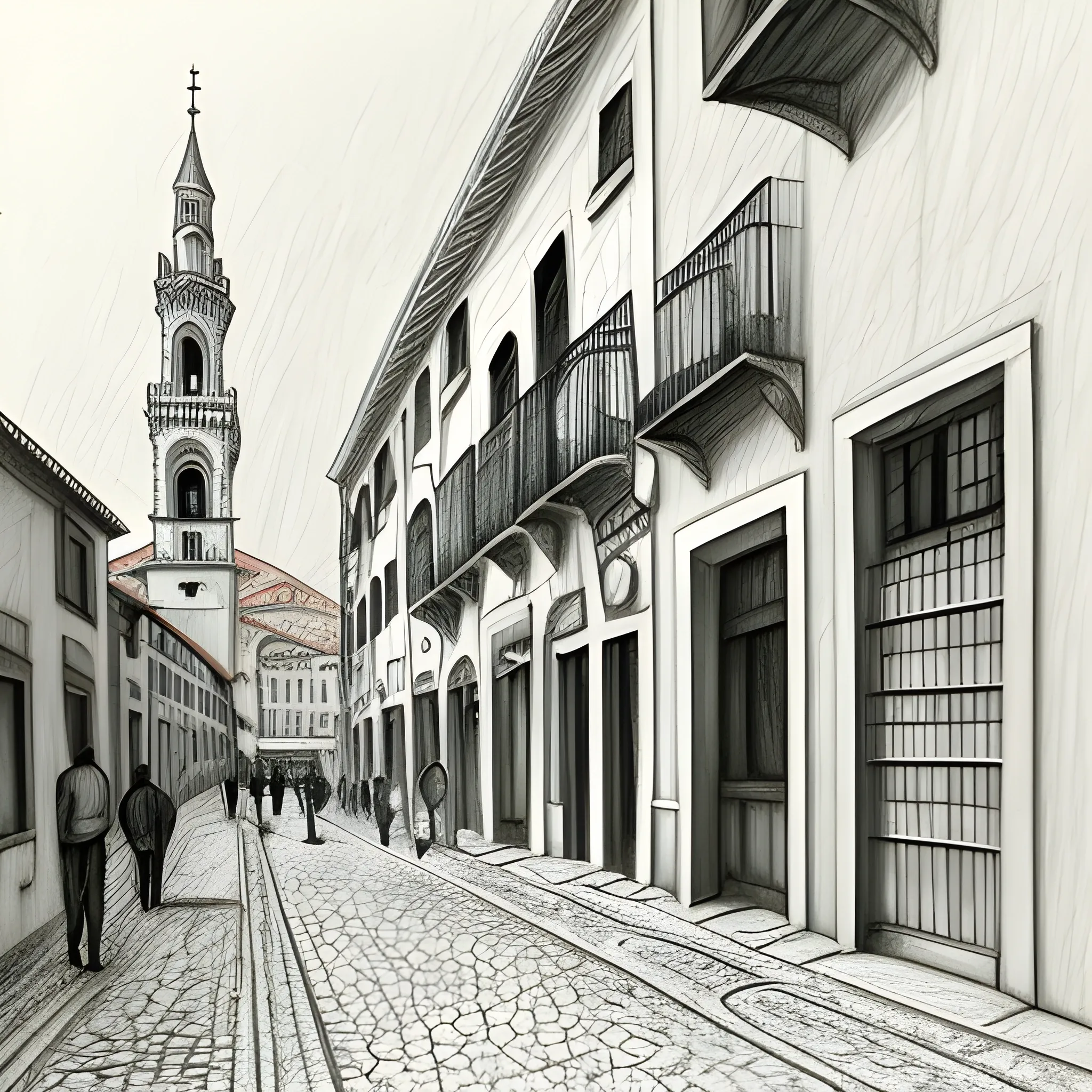 old Lisbon, Pencil Sketch