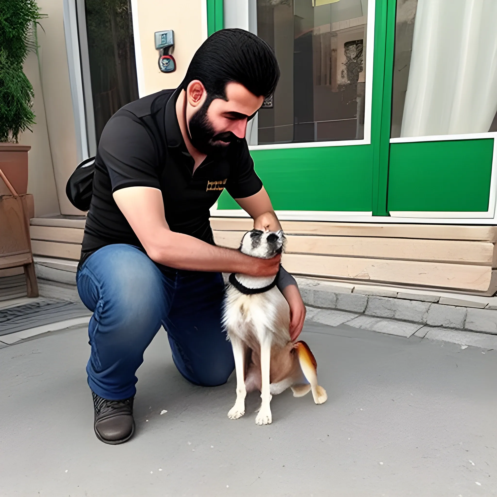 bana boynunda kürdistan bayragı tasması olan bir köpek çiz