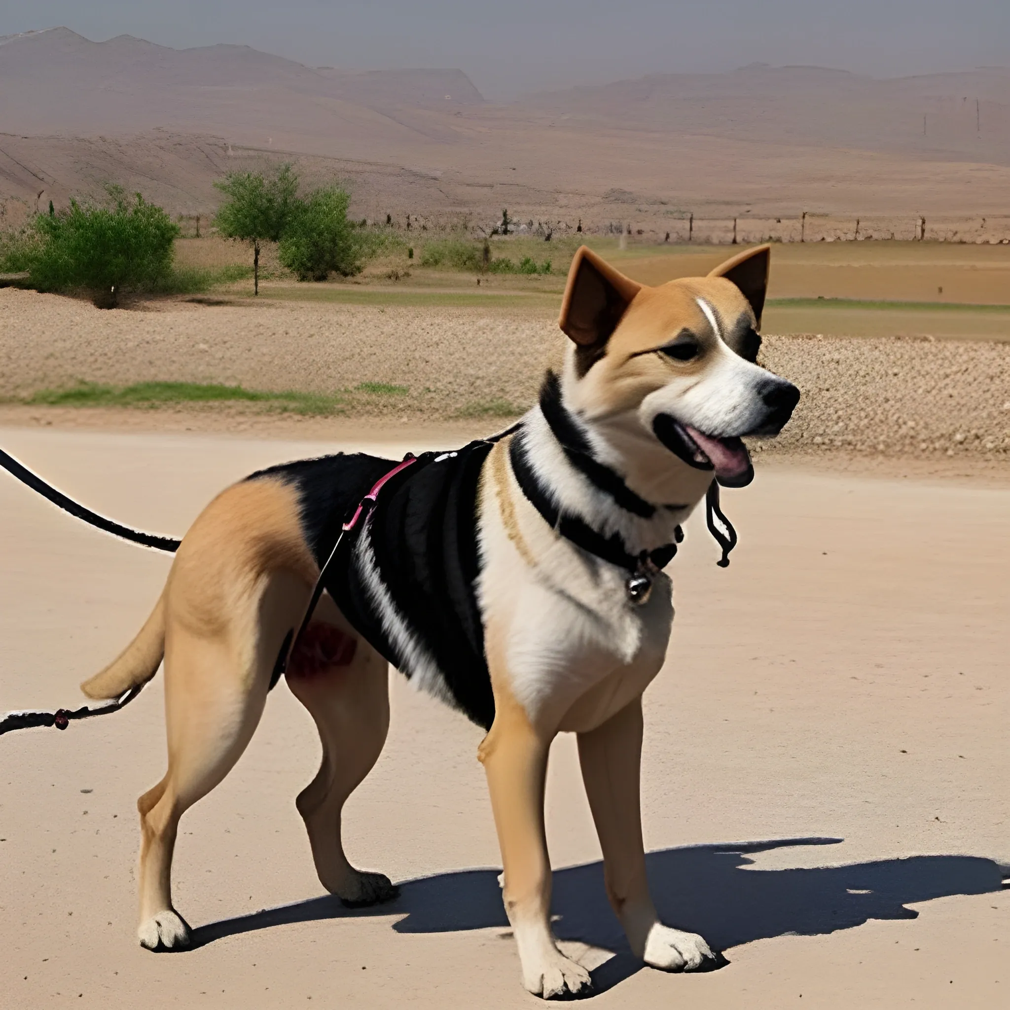 Kurdistan draw a dog on a leash