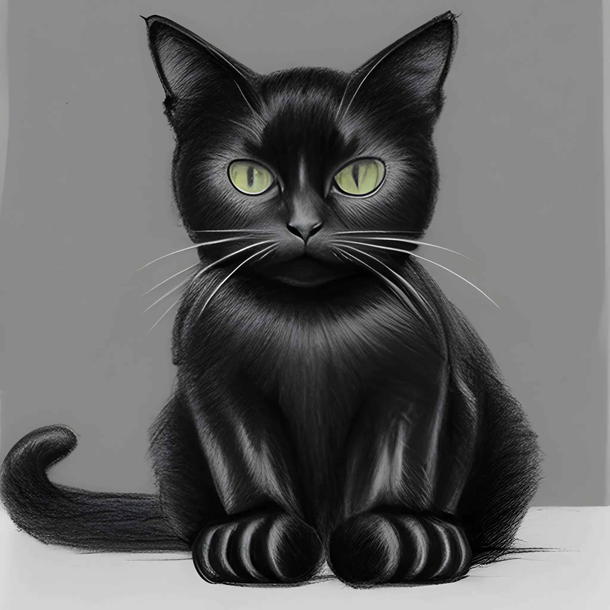 black cat, Pencil Sketch