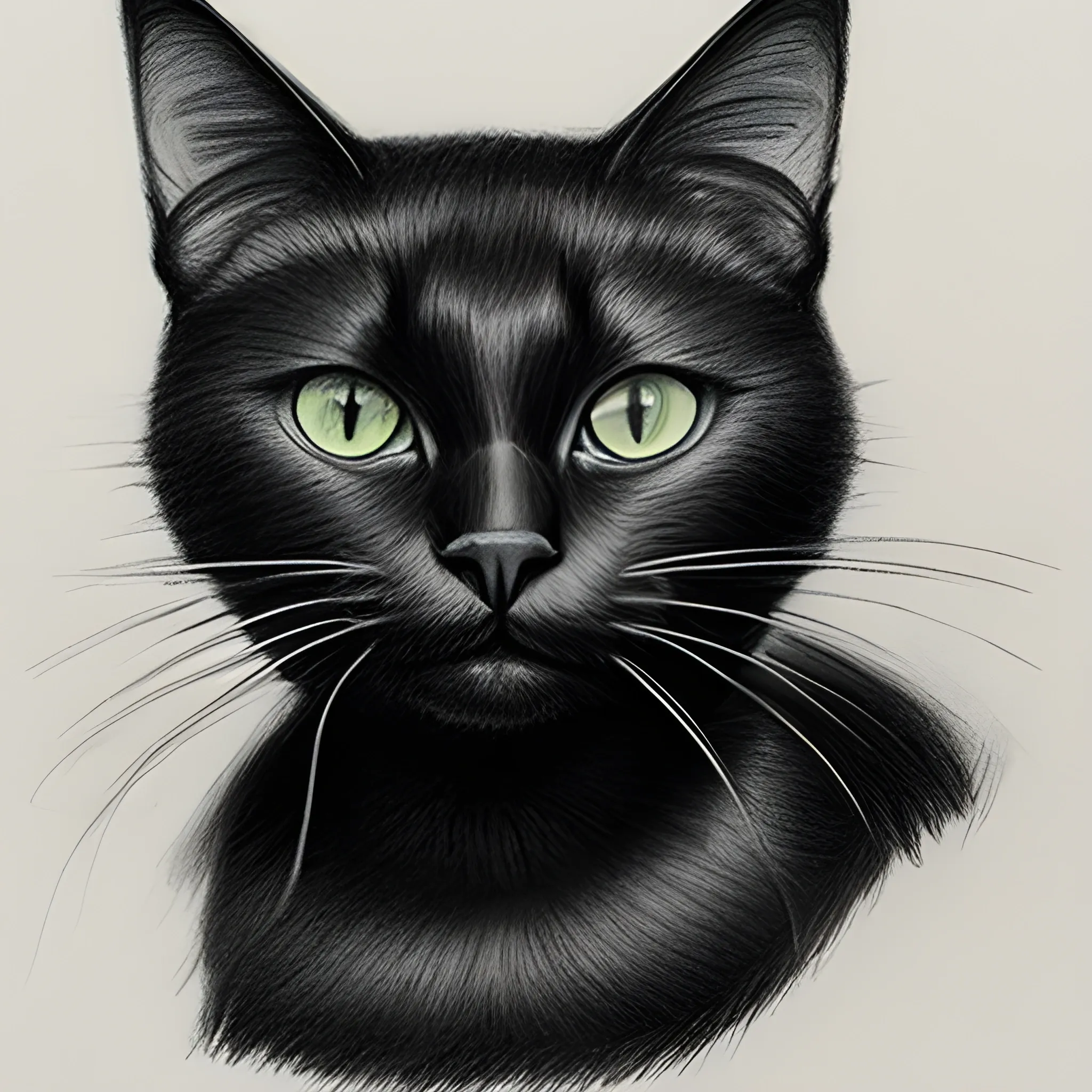 black cat, Pencil Sketch