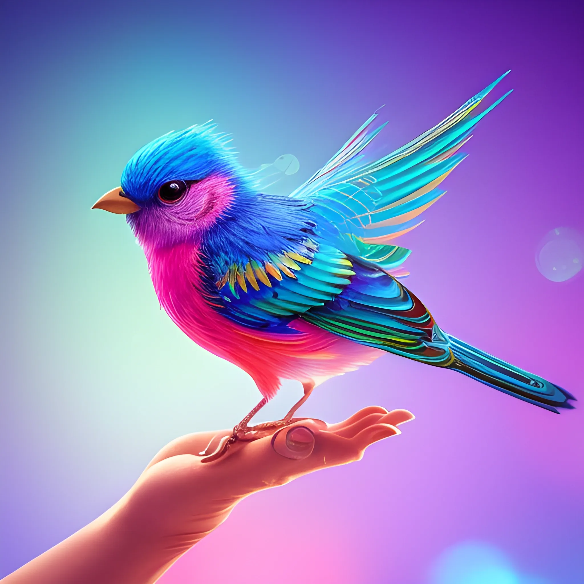 Stunning and awesome cute bird background, vibrant colors, stunning and mesmerizing, shimmer and bright , haze, ultra-detailed, film photography, light leaks, 3d render, illustration, cinematic, Miki Asai Macro photography, close-up, hyper detailed, trending on artstation, sharp focus, studio photo, intricate details, highly detailed,