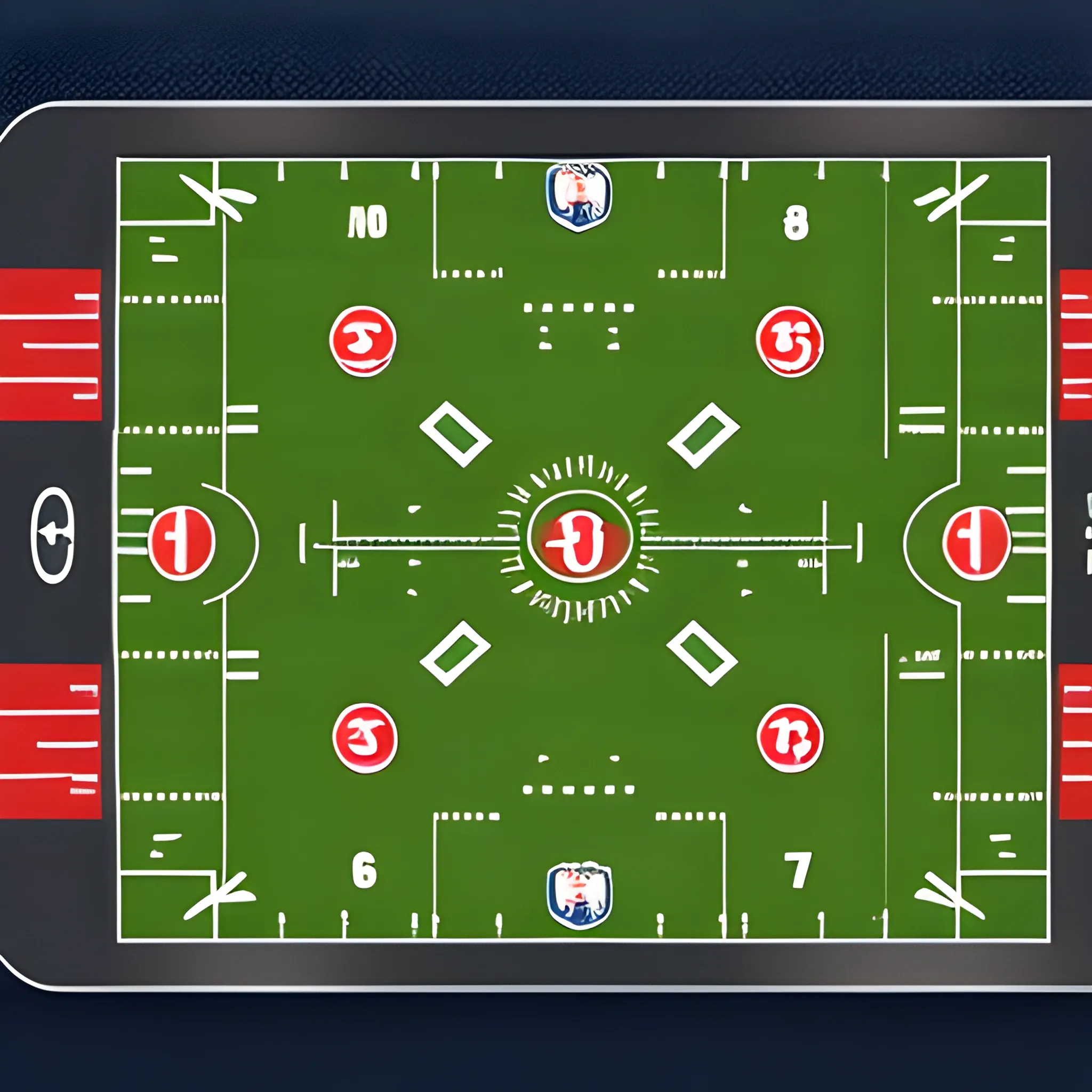 create a football field for fantasy football application 
