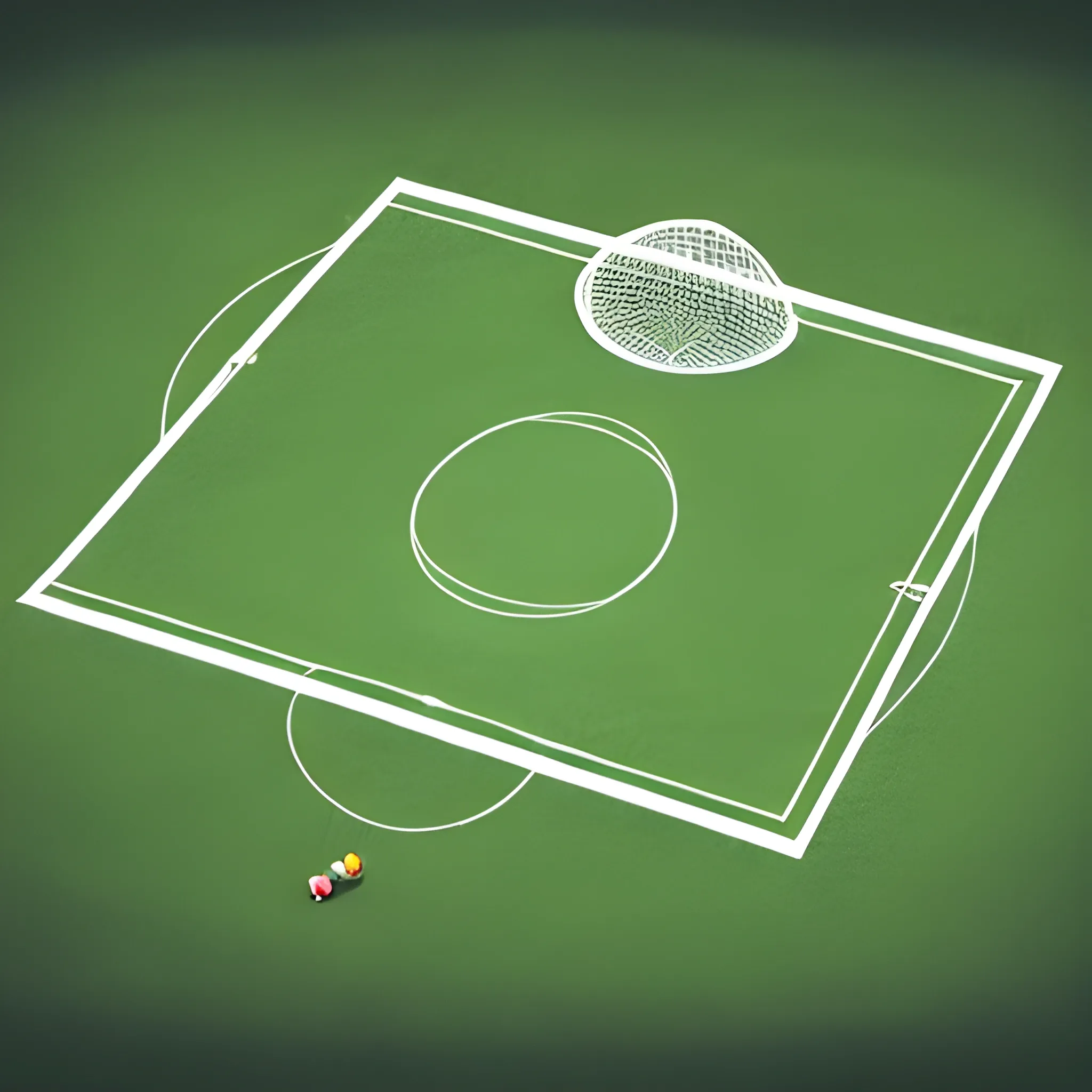 create a simple and clear soccer field for fantasy soccer application 
, Pencil Sketch