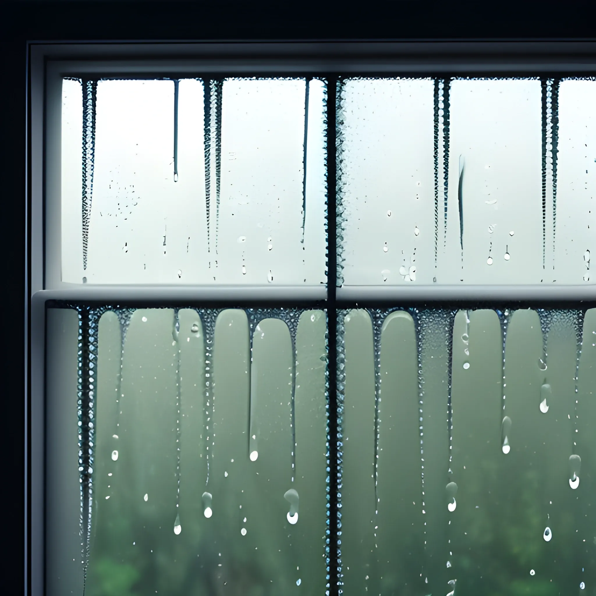 morning drops on window