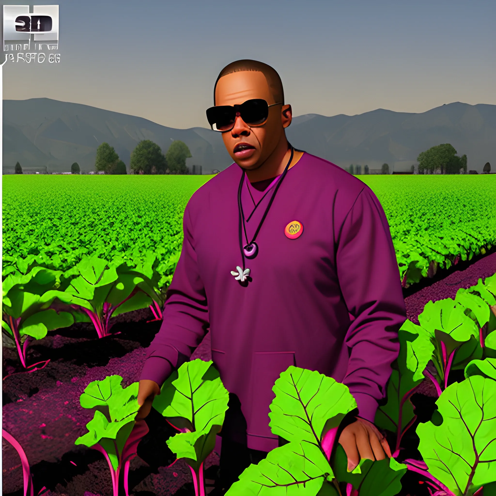 dr. dre working in a beet farm, 3D