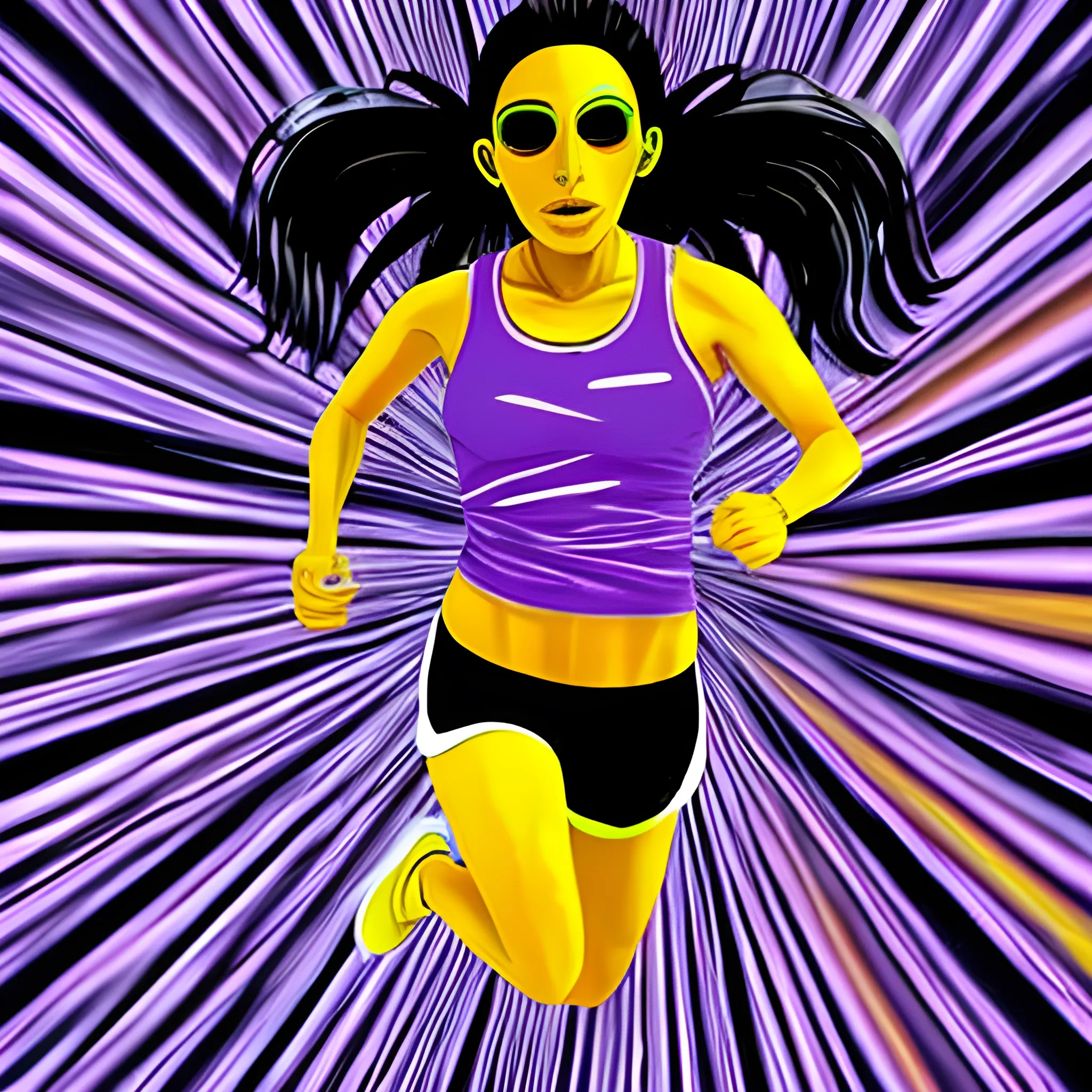 mujer corriendo, Trippy