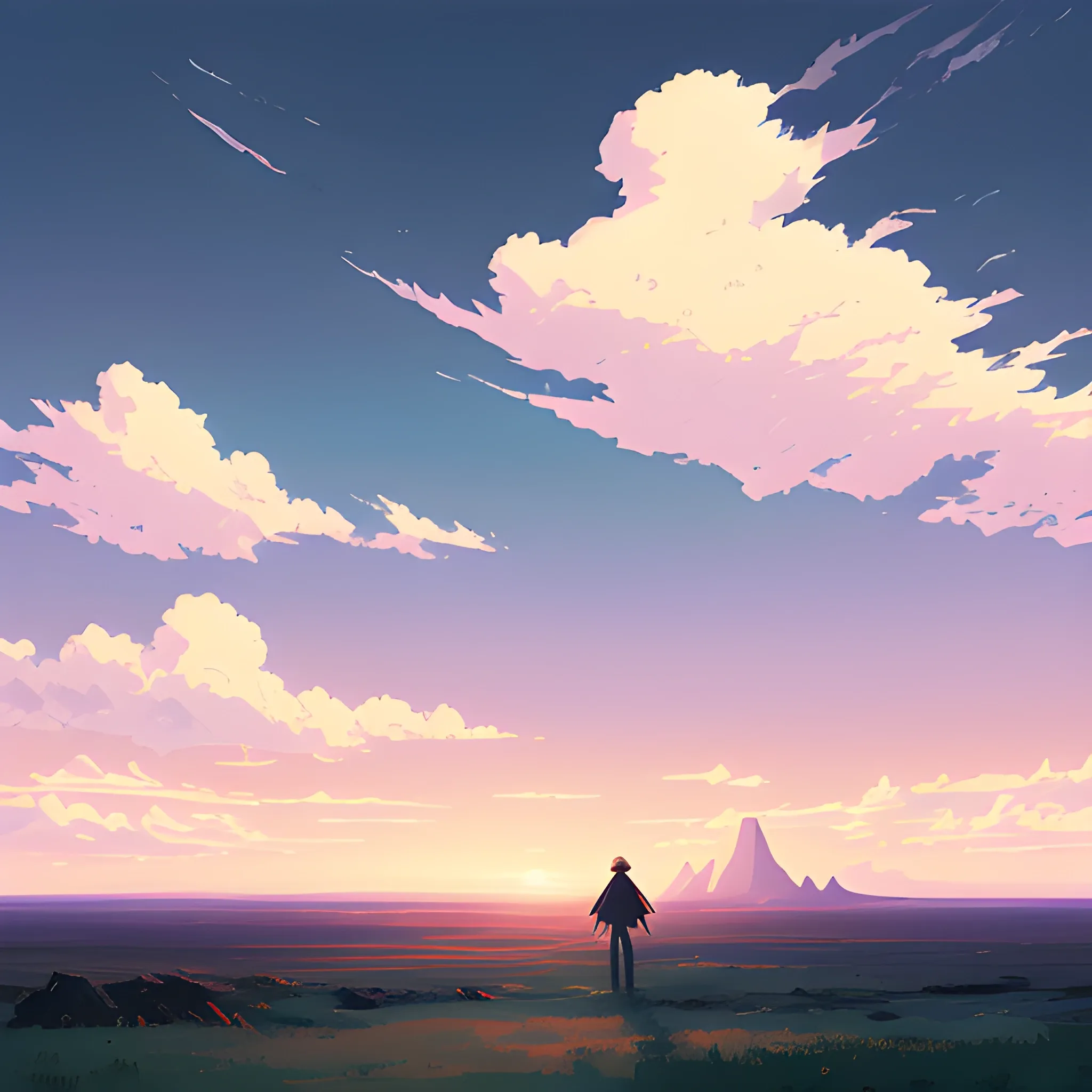 sky... in the style of makoto shinkai and greg rutkowski and albert bierstadt and james gurney, Cartoon