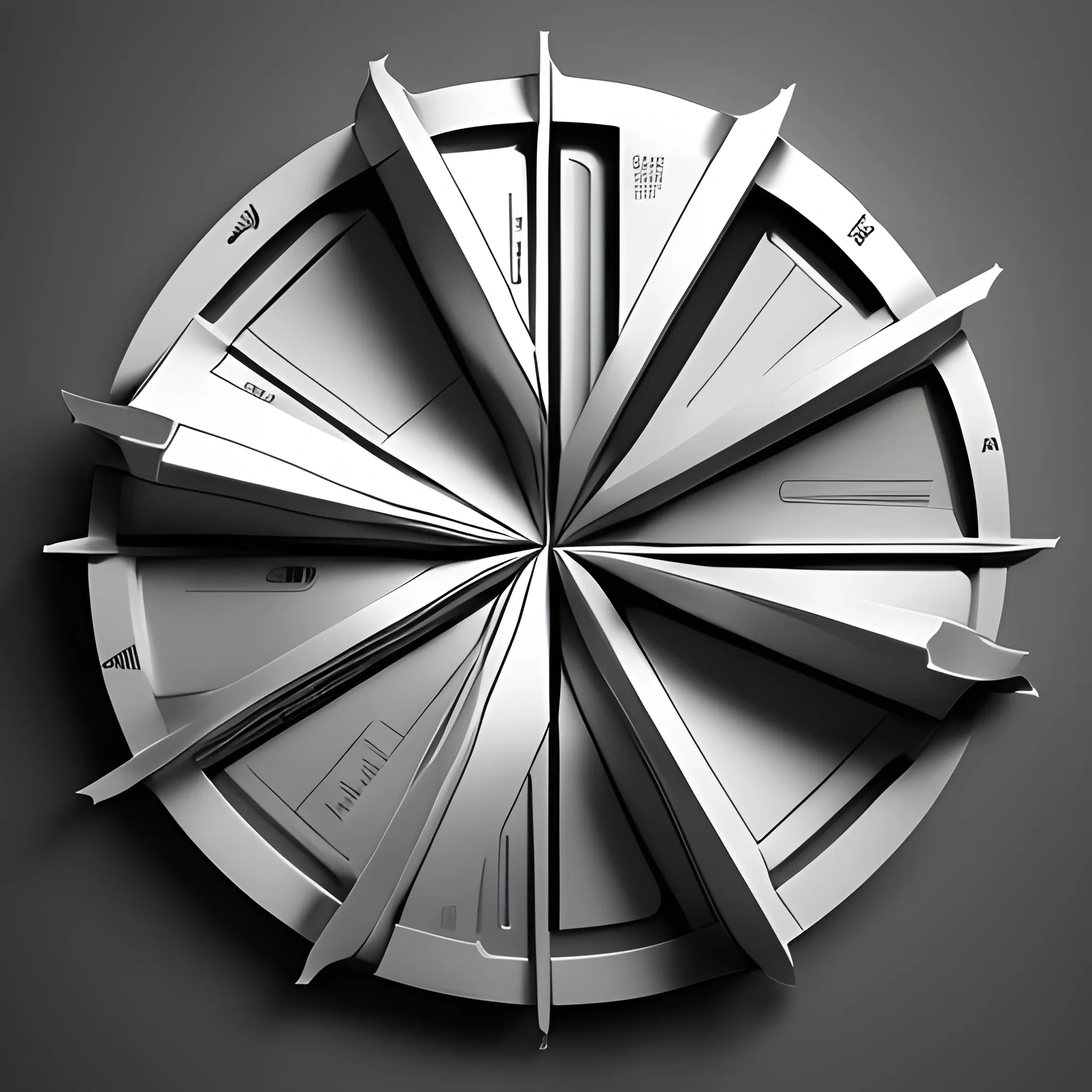 abstract cover referring to aluminum profiles, with a logotype in the center of the cover