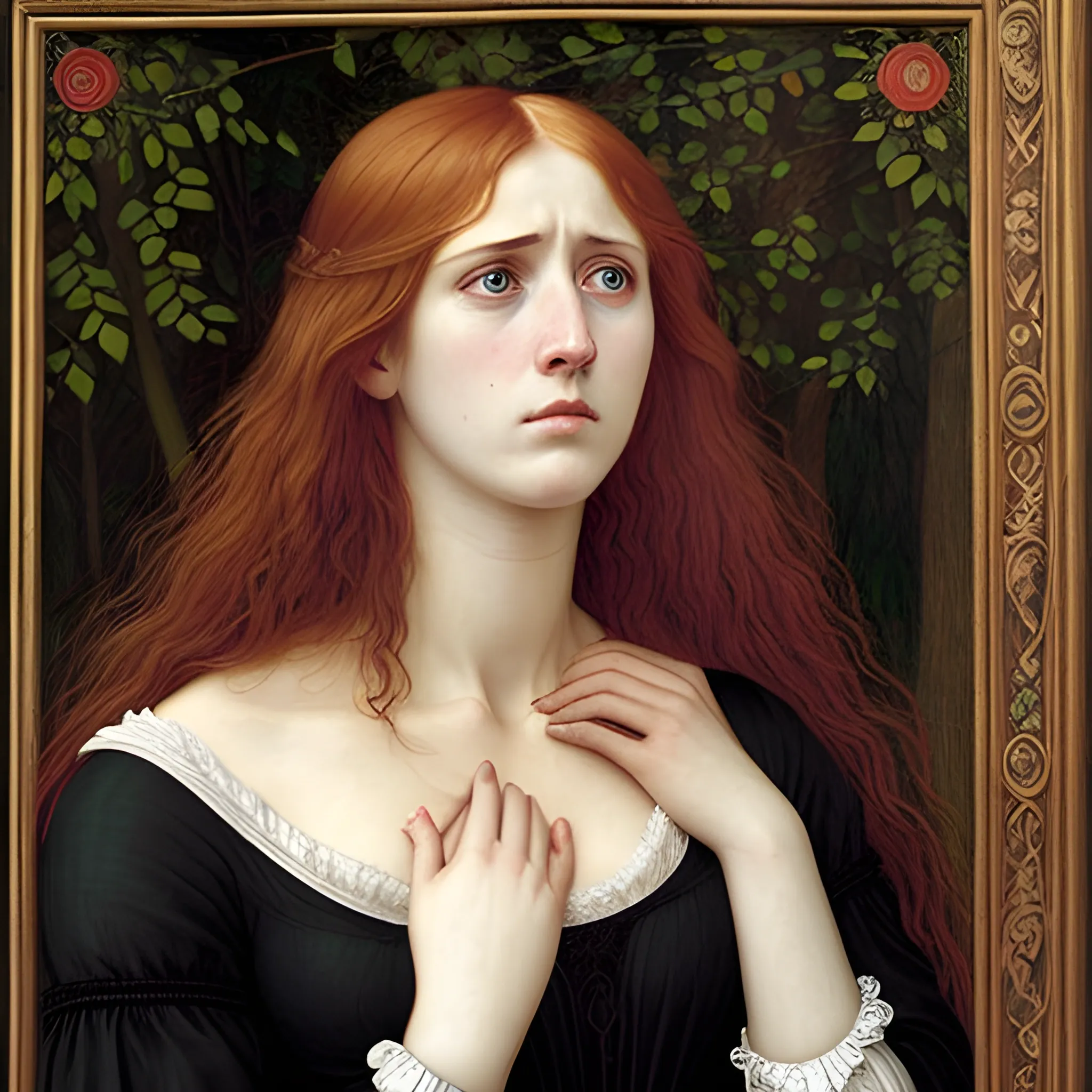 woman in despair because of losing her lover preraphaelites style