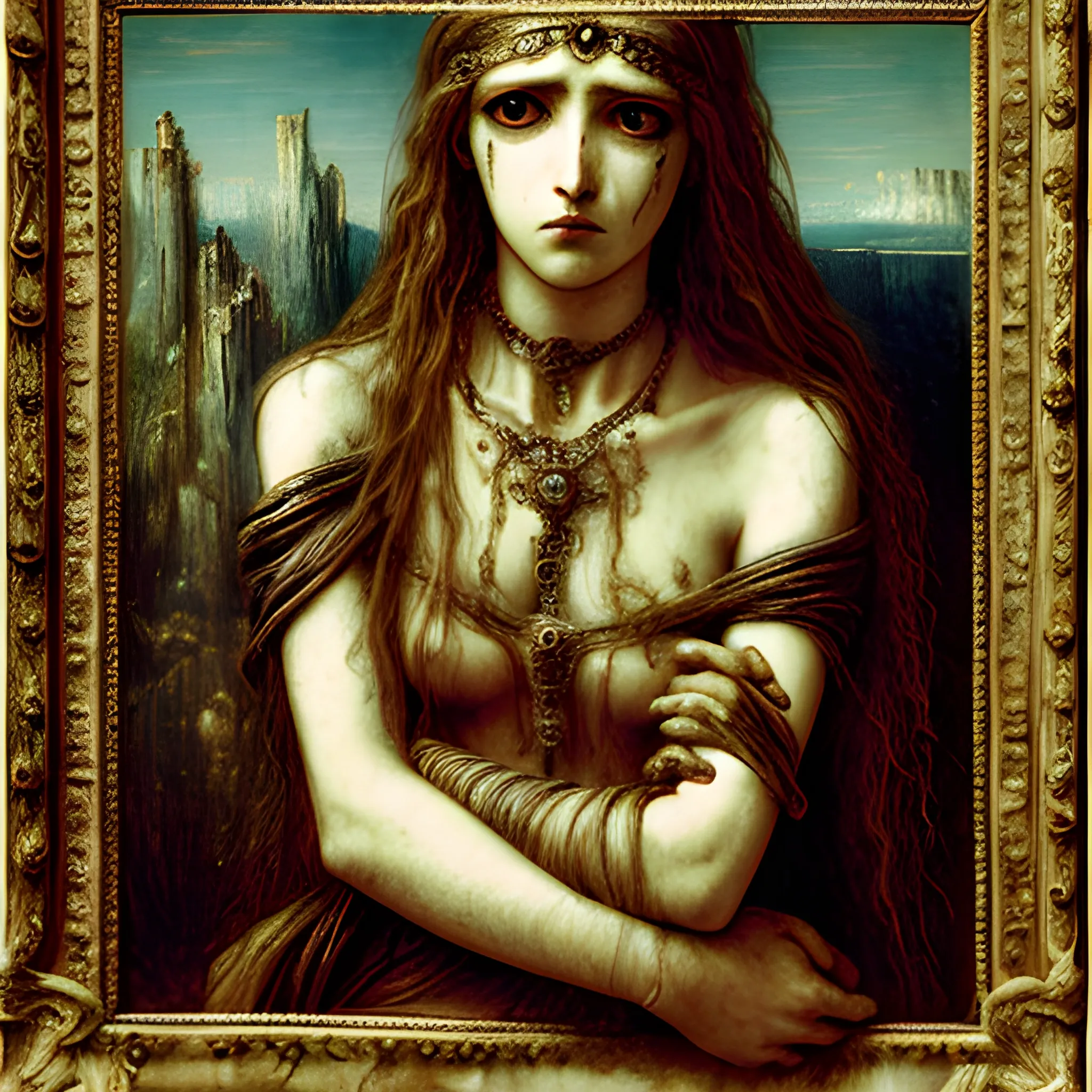 woman in despair because of losing her lover gustave moreau style