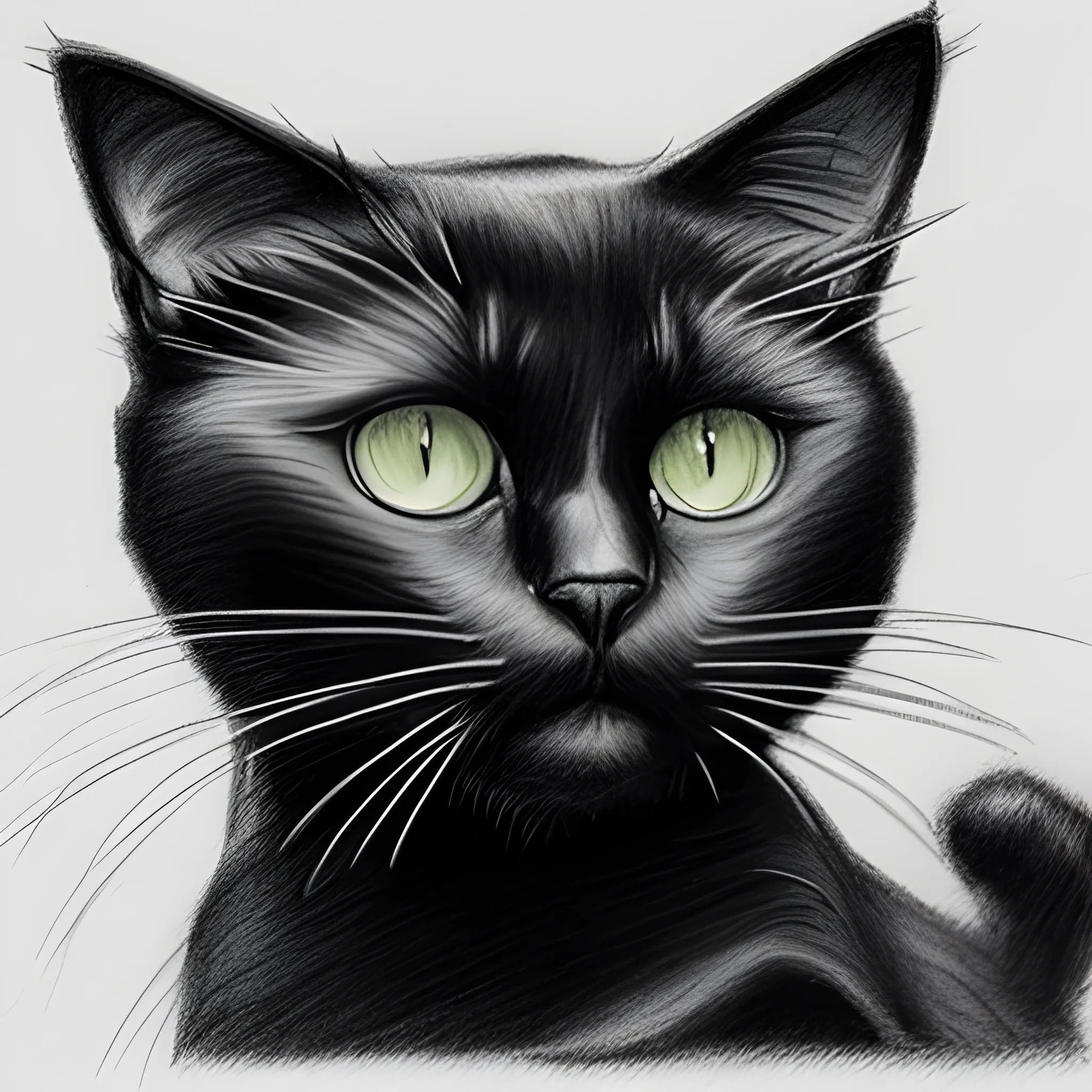 black cat, Pencil Sketch