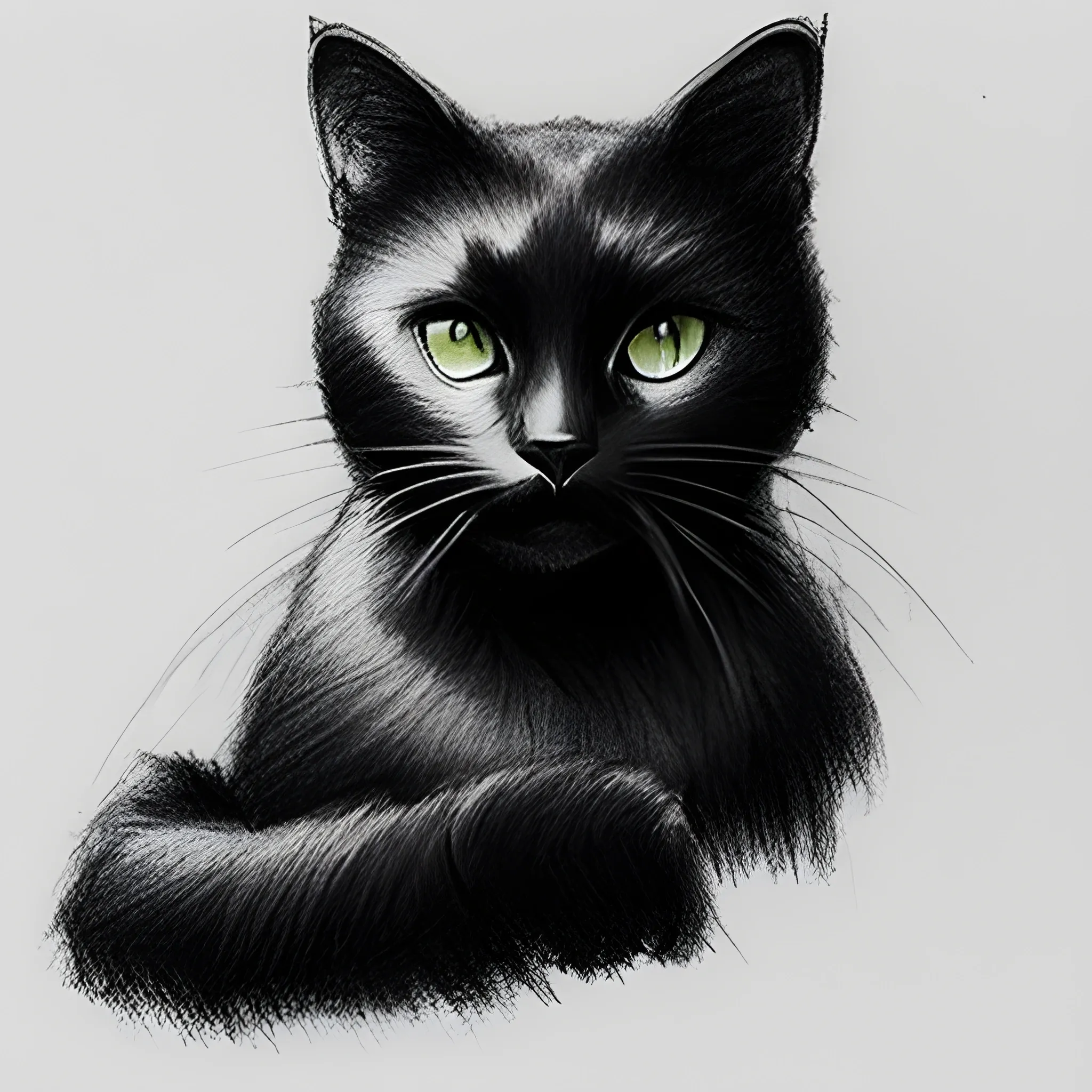 щдв black cat, Pencil Sketch