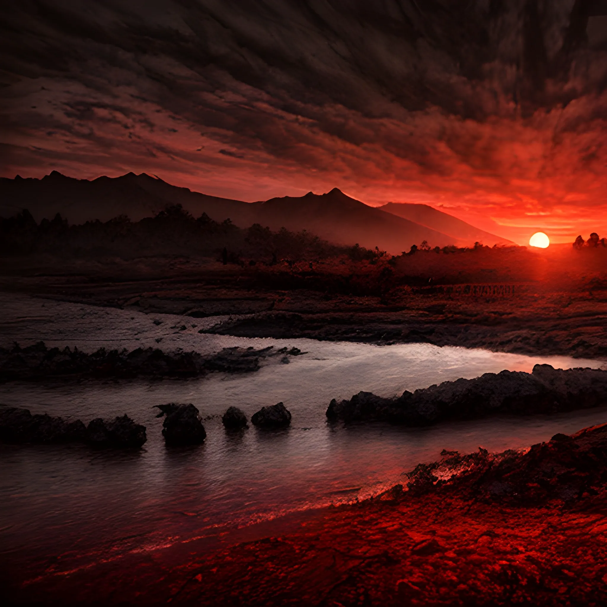 landscpae hell realism darkness sunset 