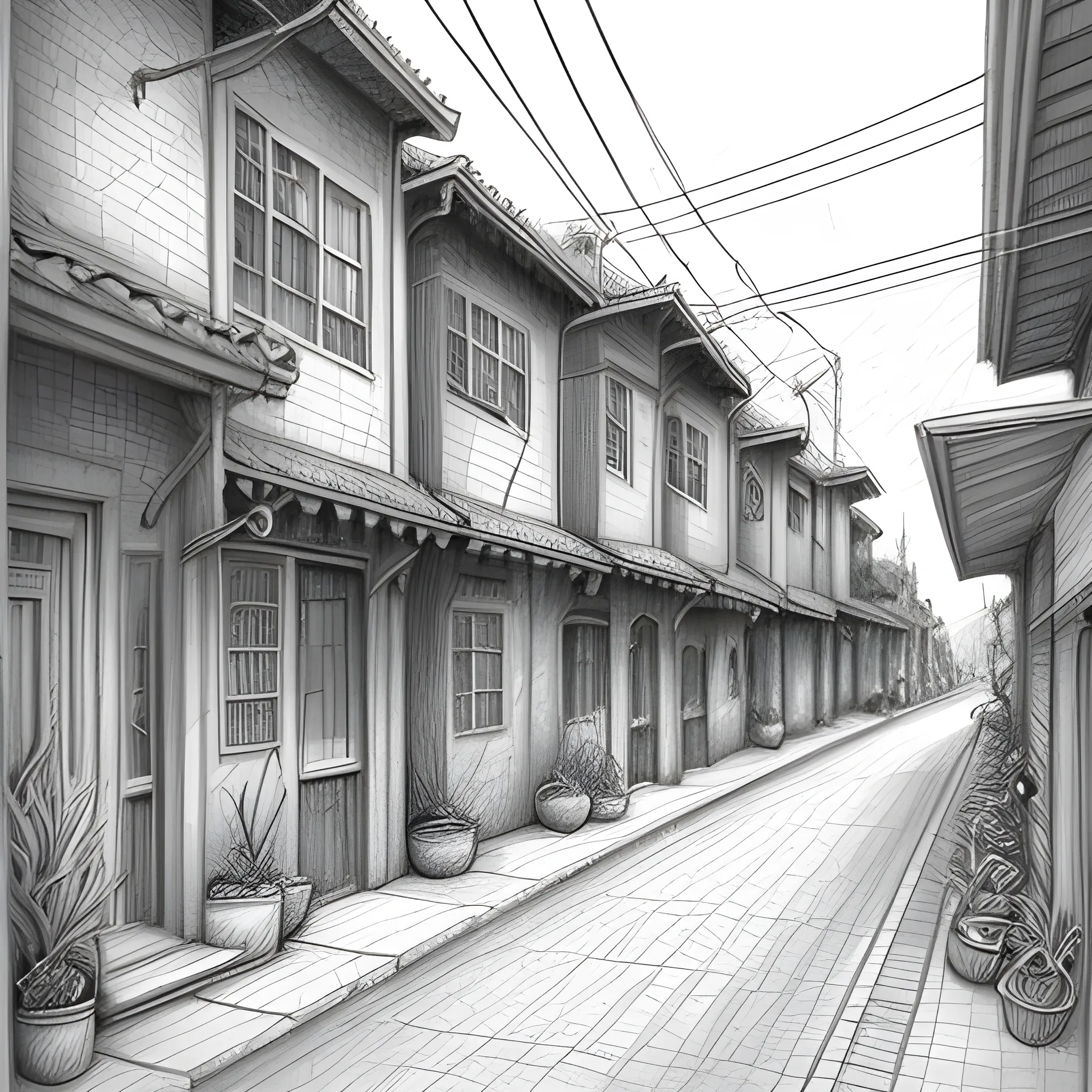 ruogh neighborhood, Pencil Sketch