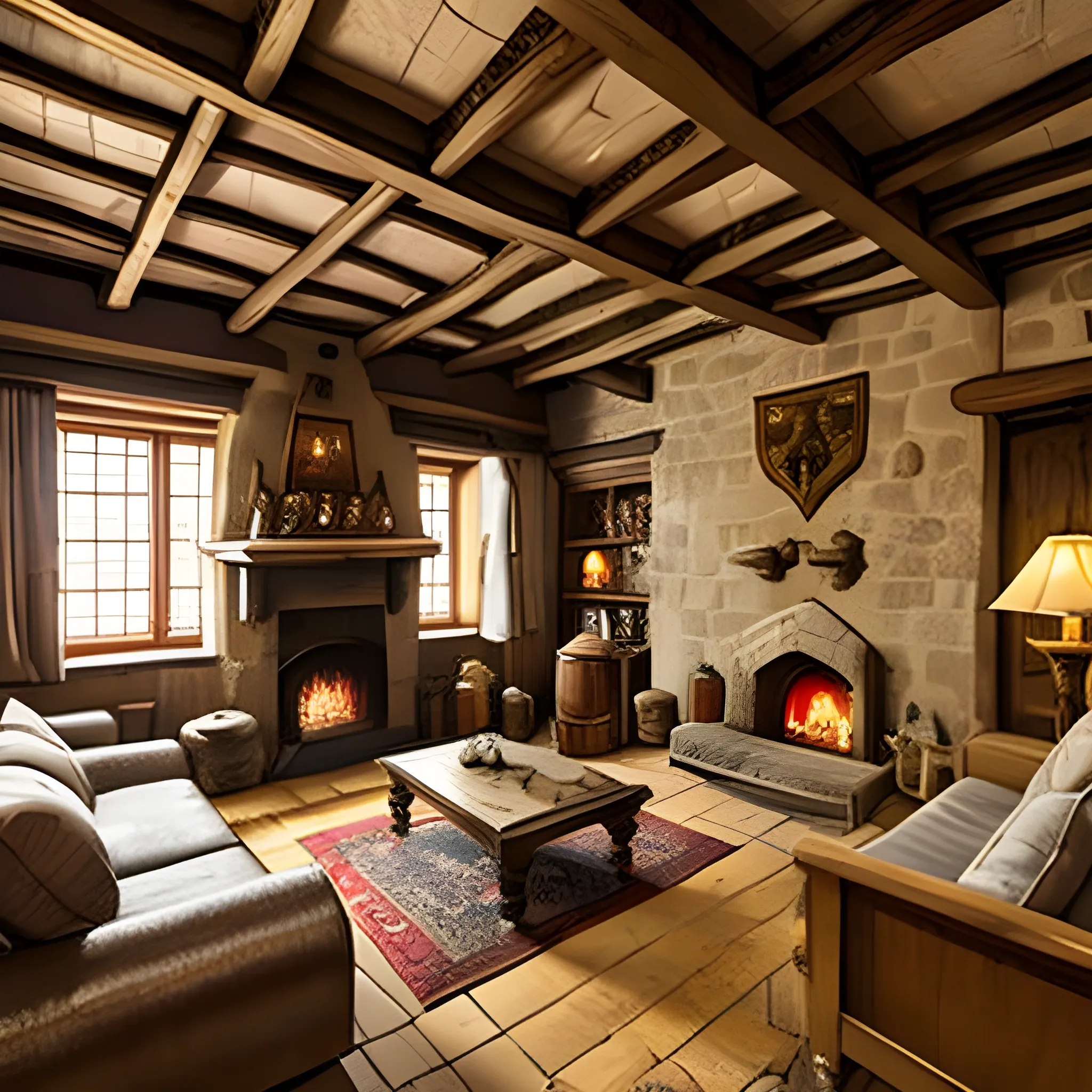 living room of medieval times house 