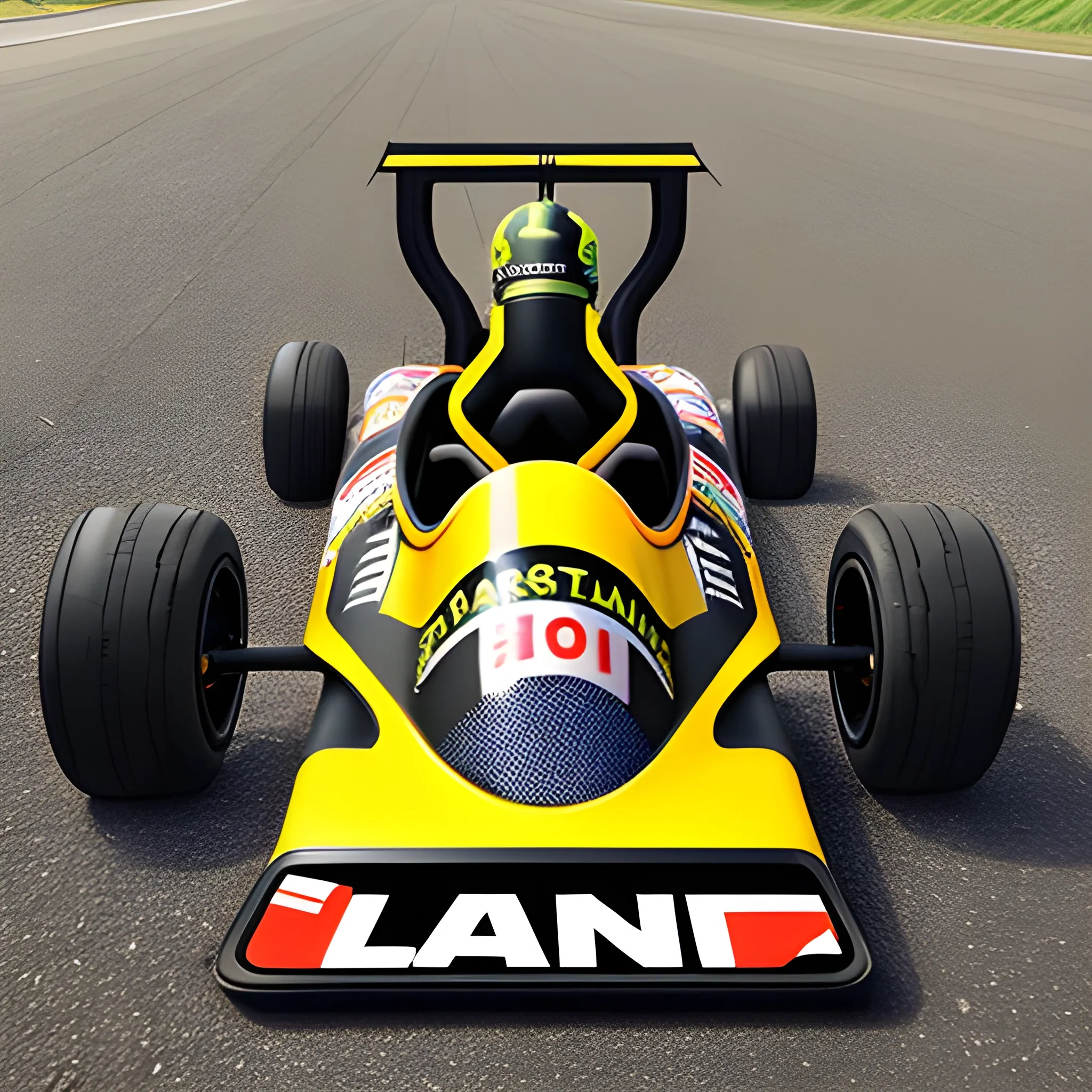 for a karting team, with a kart leaving a trail of fire on the list and the name "Karting Last Lap" printed on the logo