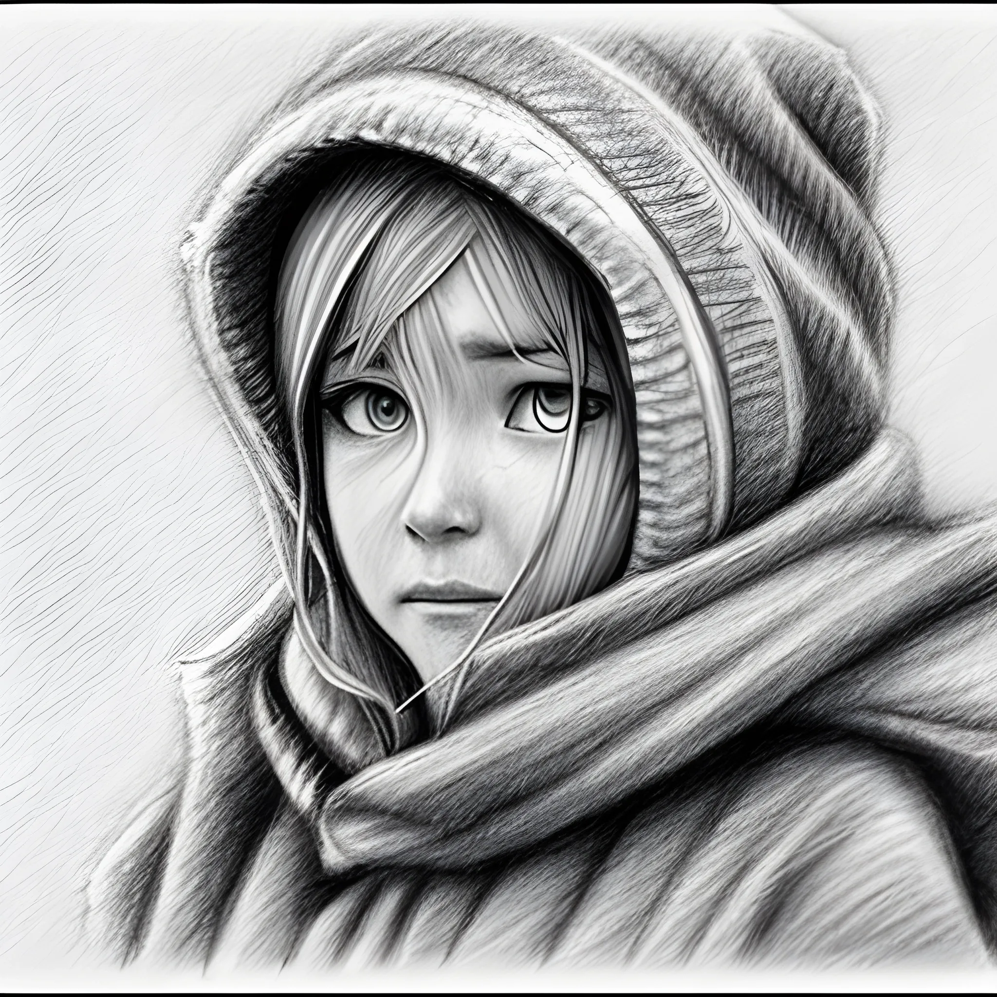 Cold weather, Pencil Sketch