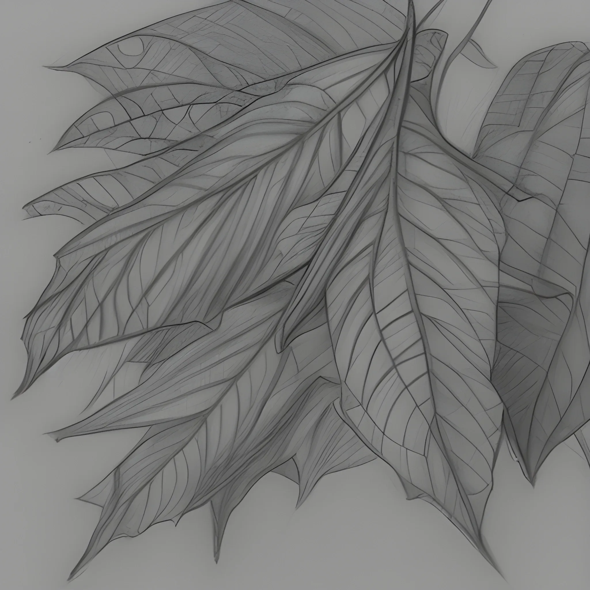 leaves flying, Pencil Sketch