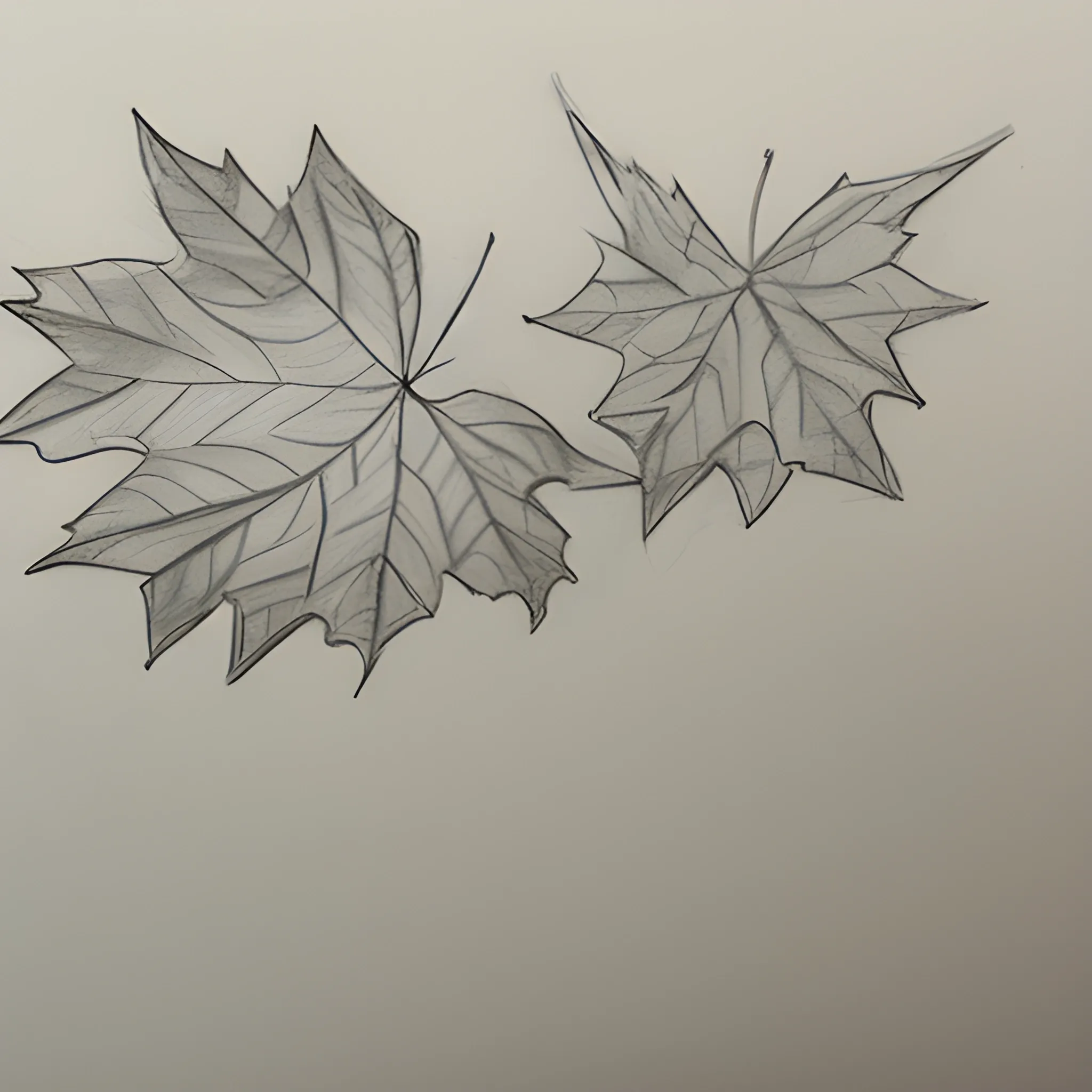 leaves flying on wind, Pencil Sketch