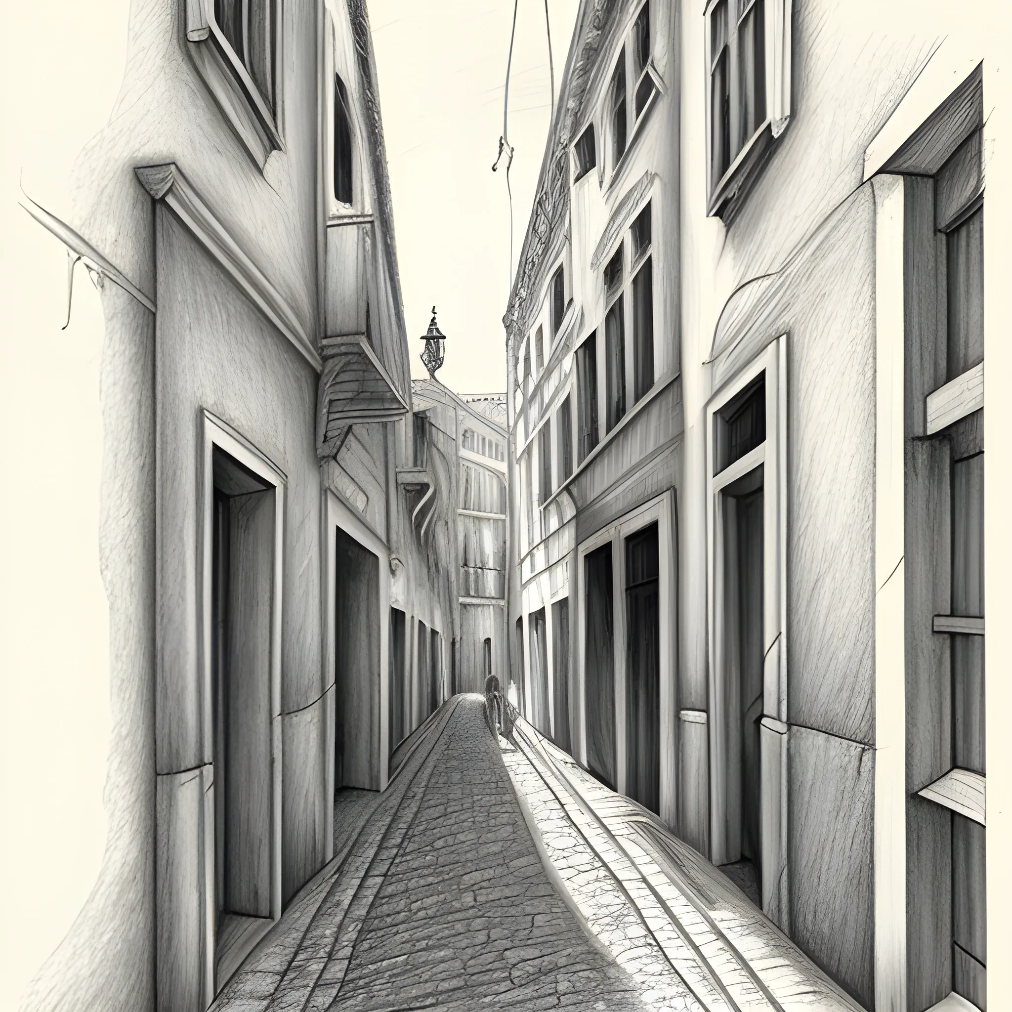 reach old Lisbon street, Pencil Sketch