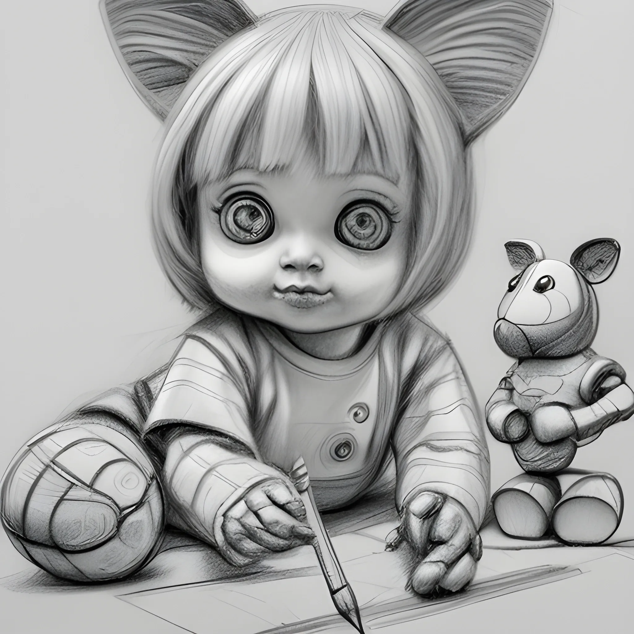 toys, Pencil Sketch