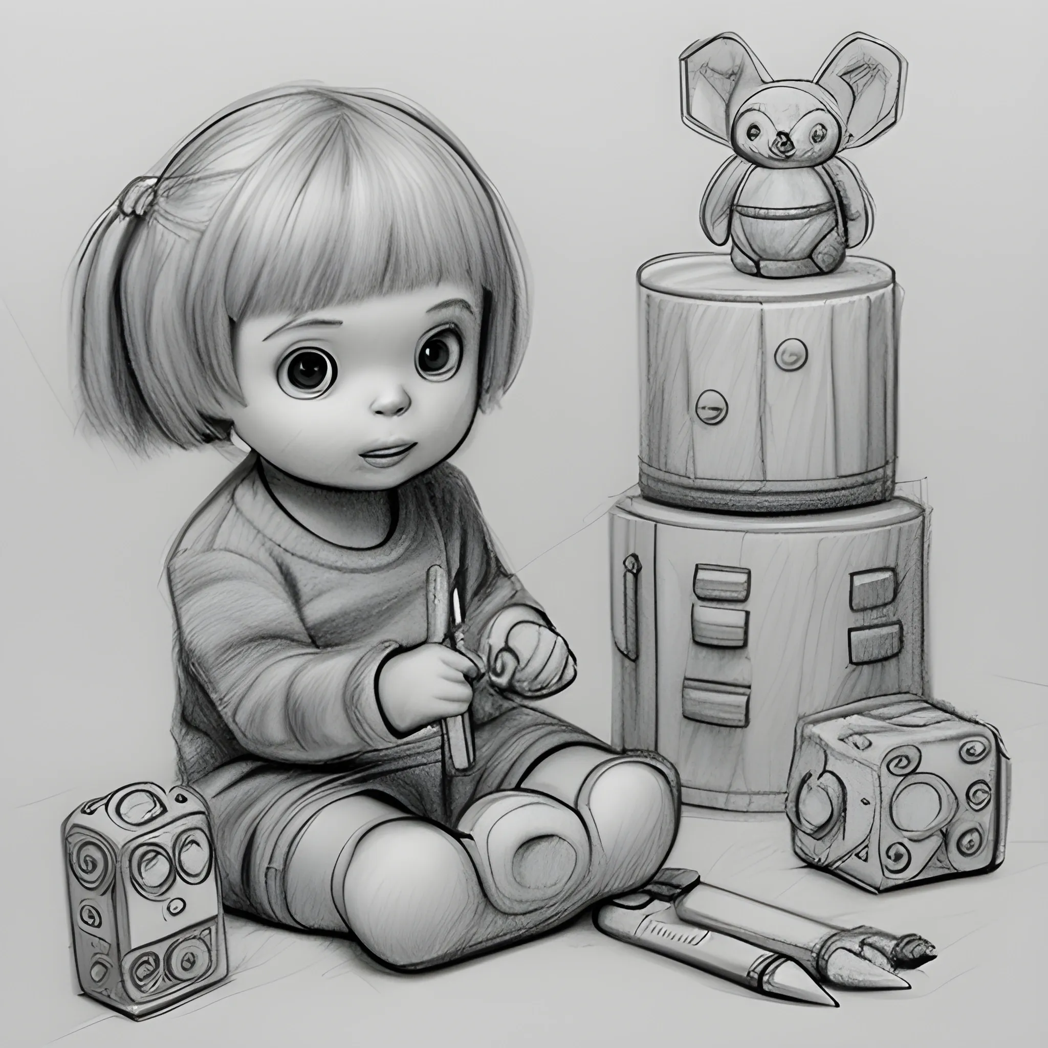 toys, Pencil Sketch