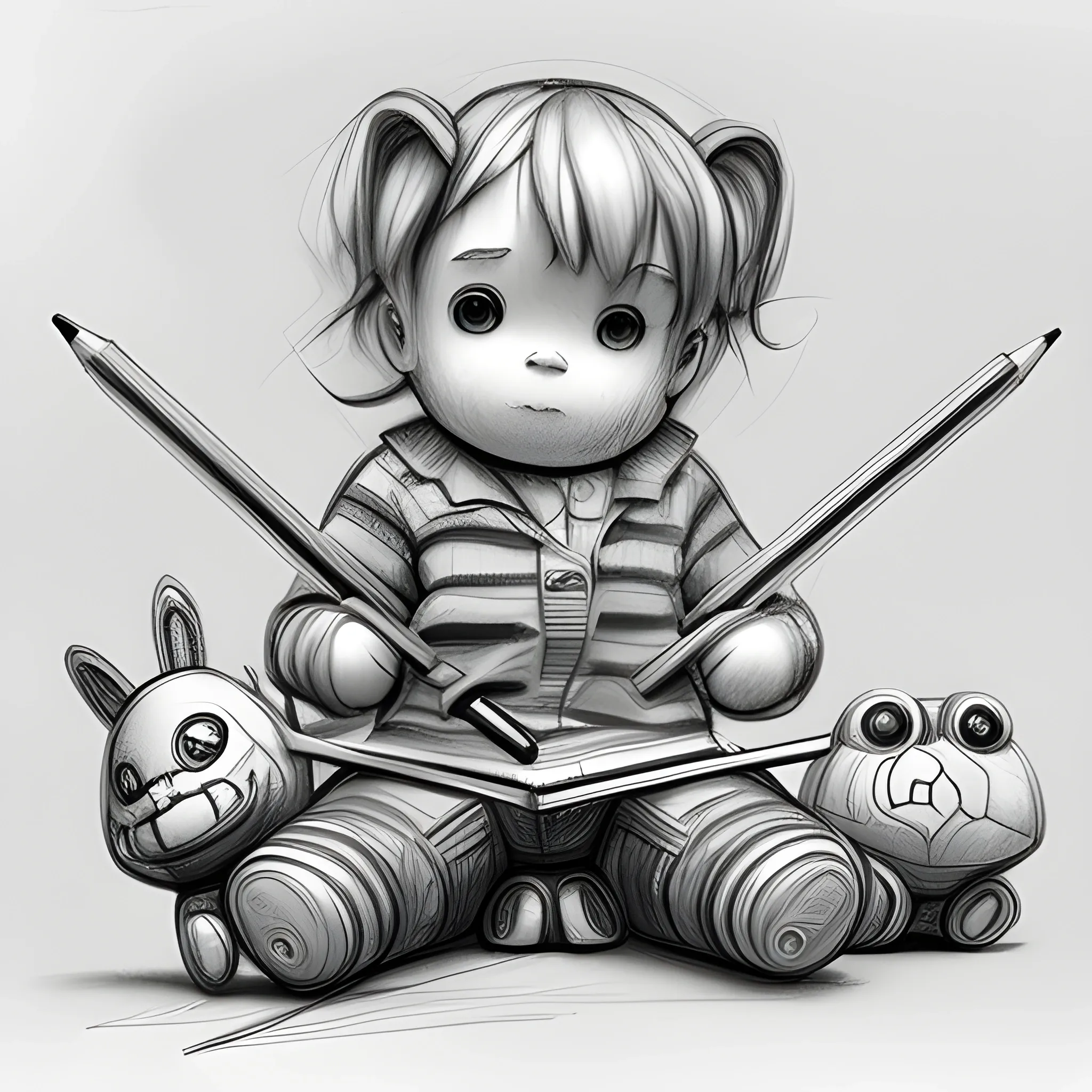 toys, Pencil Sketch