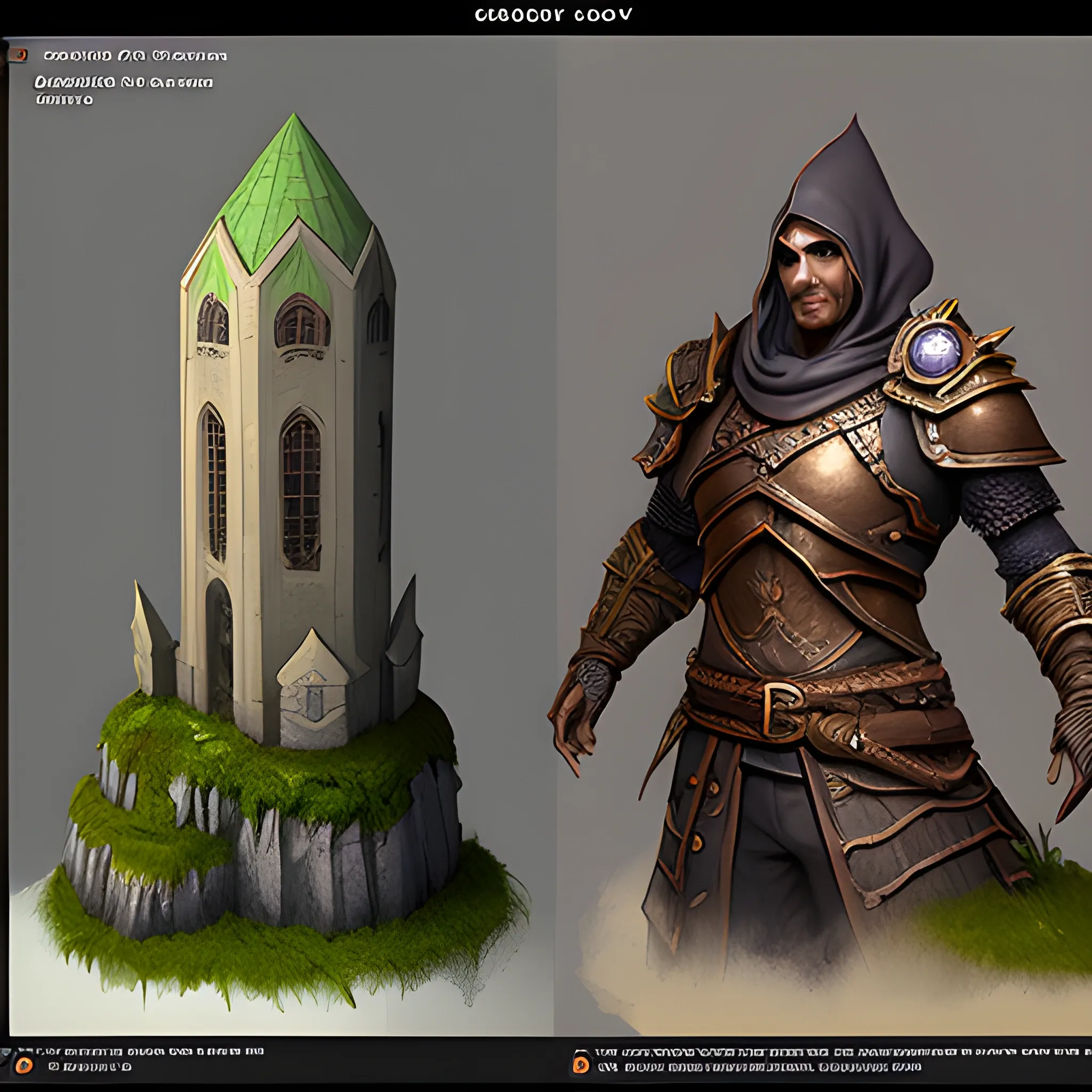 , 3D create concept art for a fantasy game.