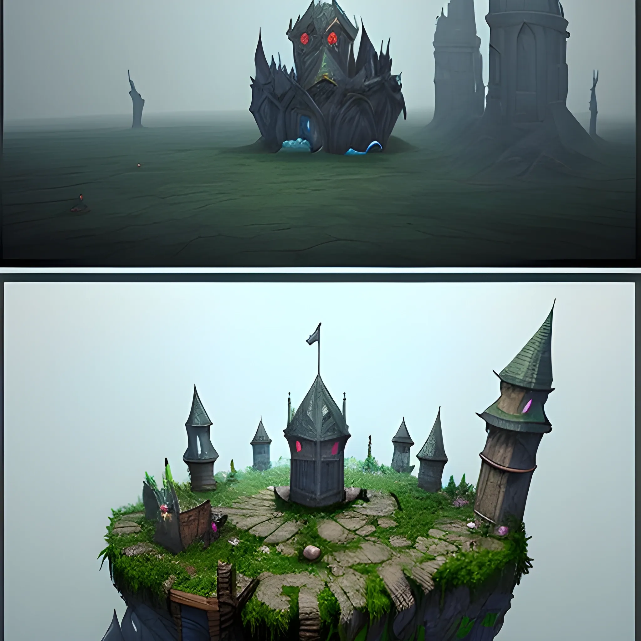 , 3D create concept art for a fantasy game.