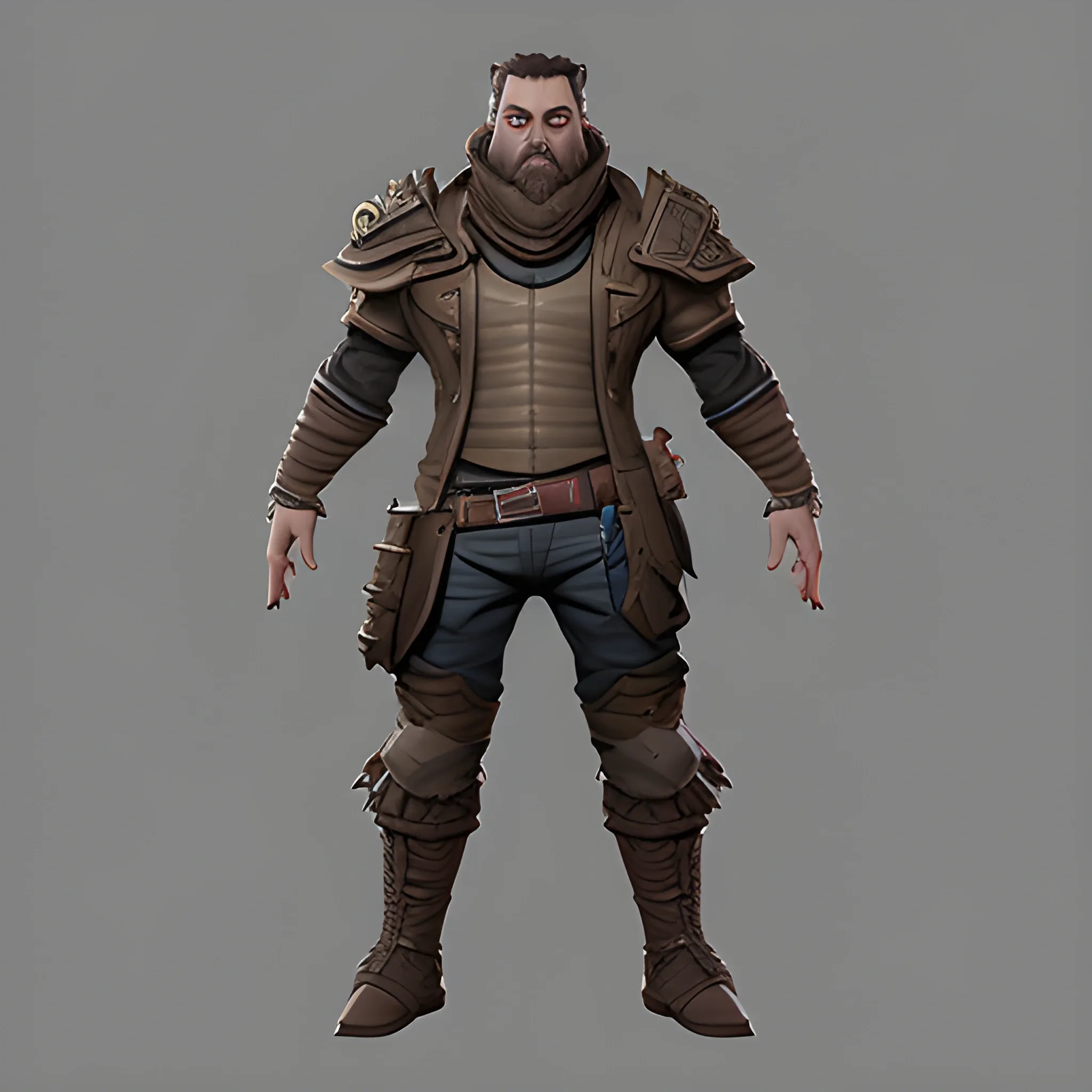 , 3D create concept art of a character for the game