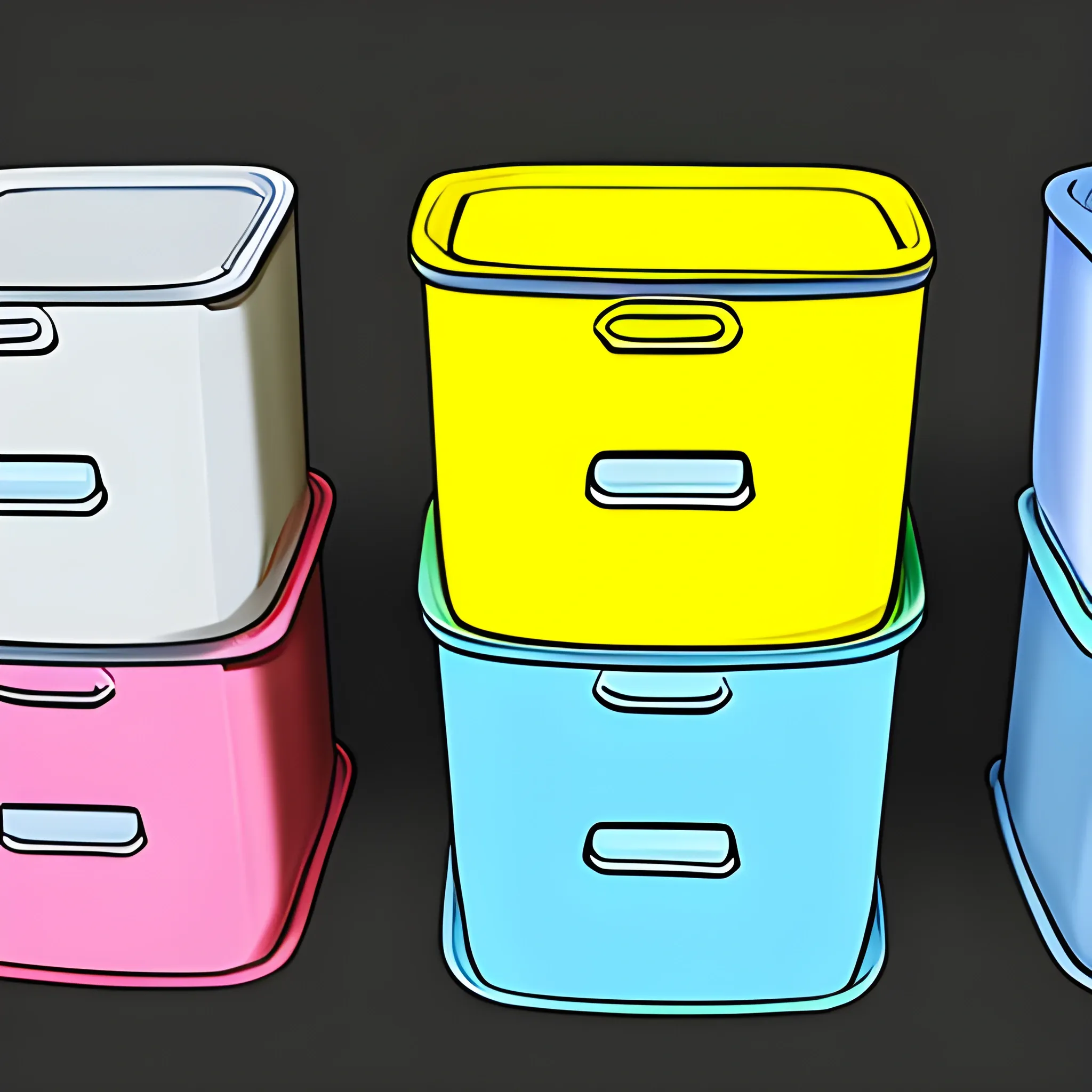 , Cartoon draw five kinds of apple bins in good quality.