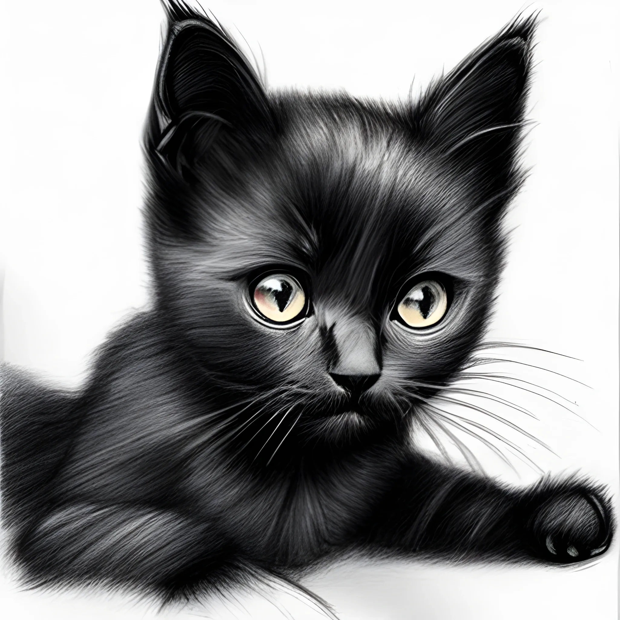 man call black kitten useless, Pencil Sketch