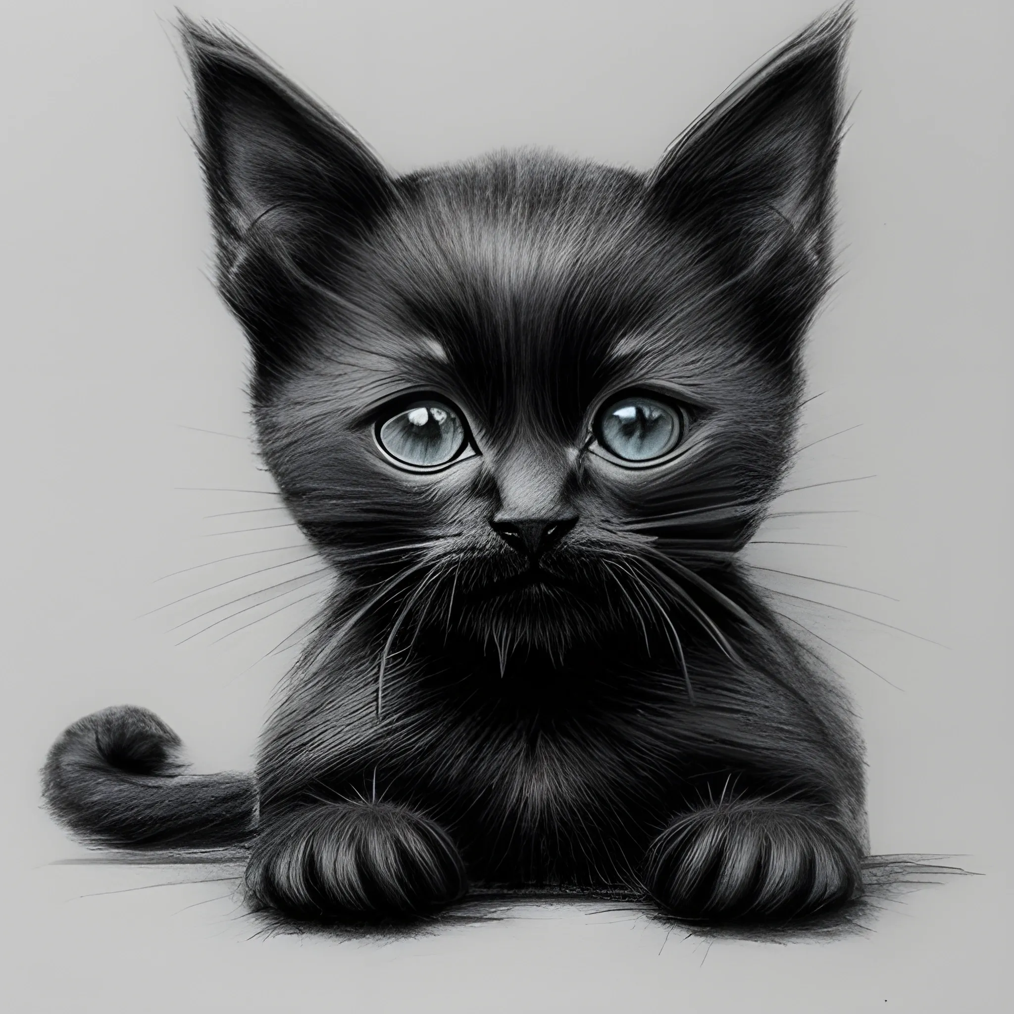 man call black kitten useless, Pencil Sketch