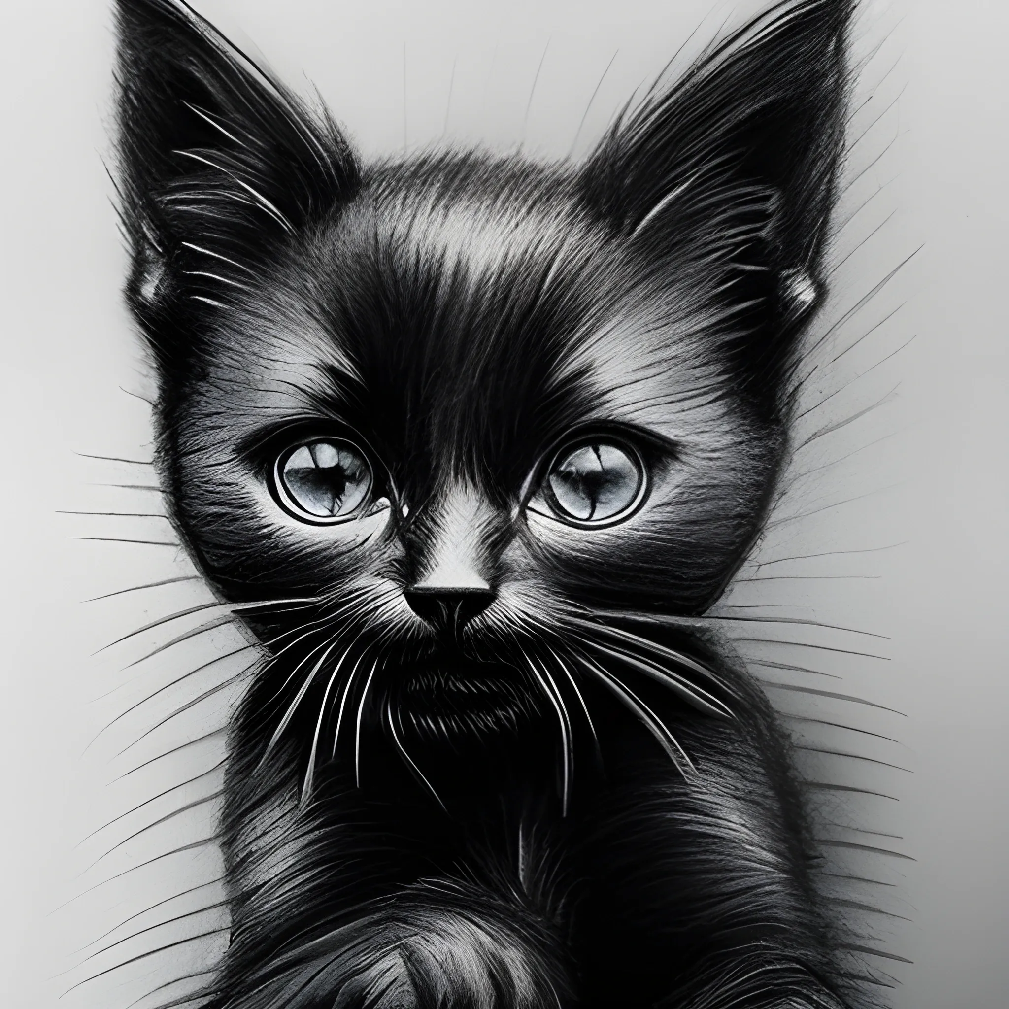 man call black kitten useless, Pencil Sketch